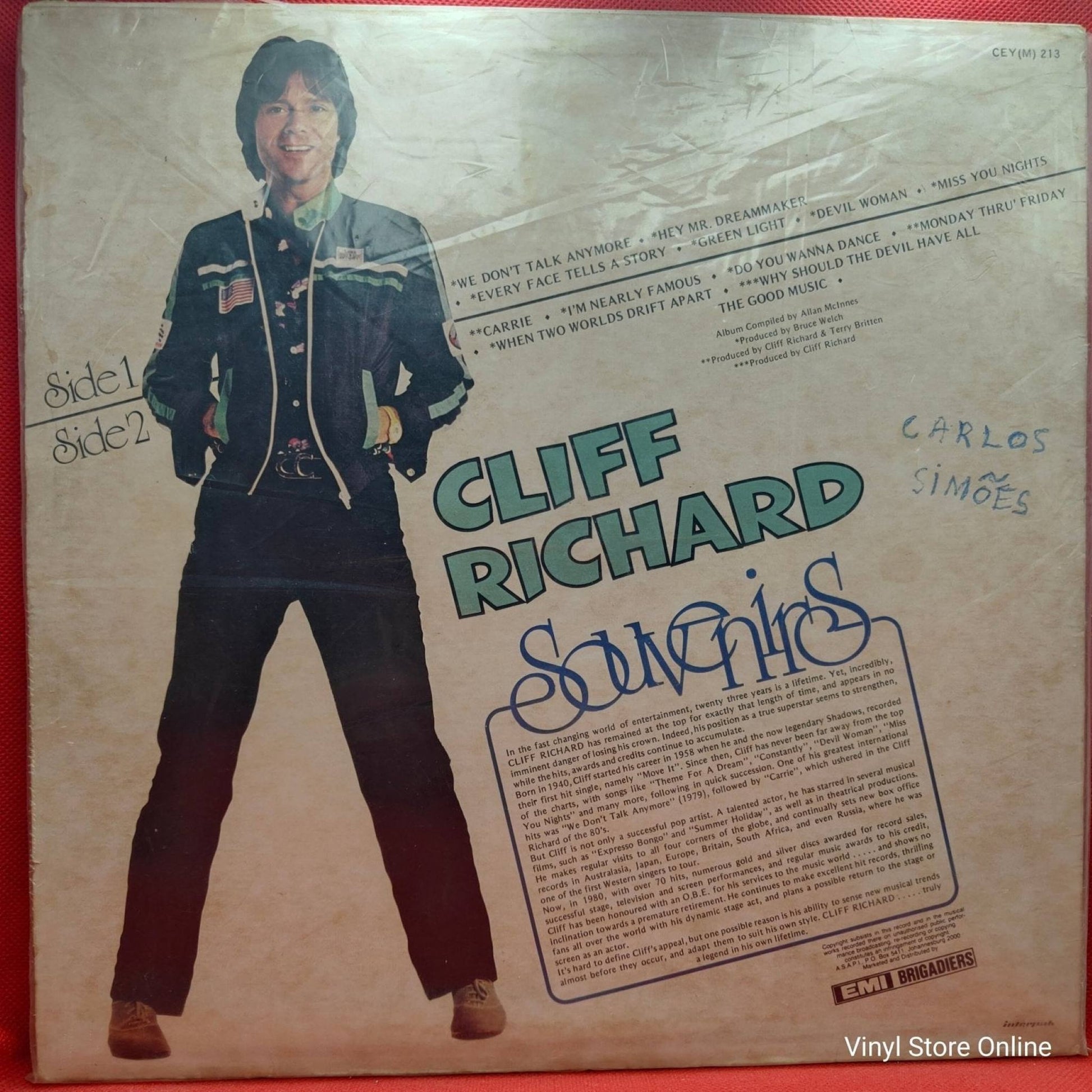 Cliff Richard ‎– Souvenirs - Vinyl Store Online