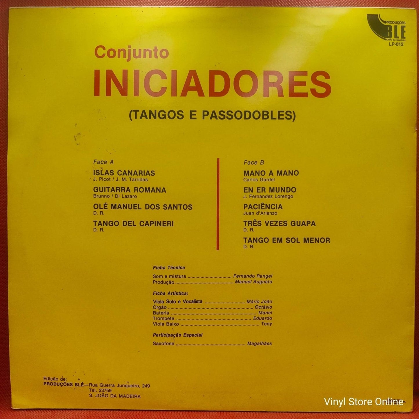 Conjunto Iniciadores ‎– Tangos e Passodobles - Vinyl Store Online