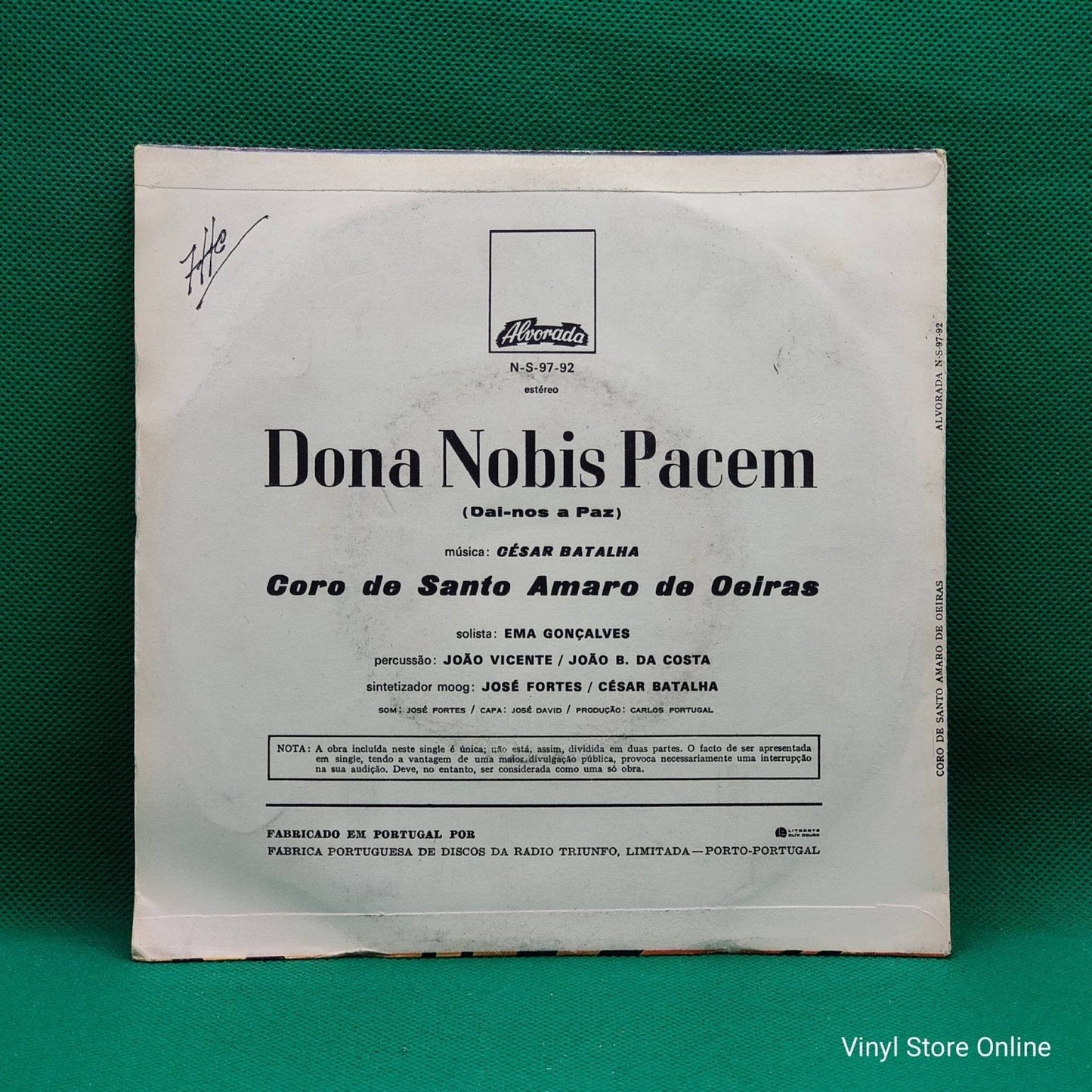 Coro Sto Amaro Oeiras, César Batalha ‎– Dona Nobis Pacem - Vinyl Store Online