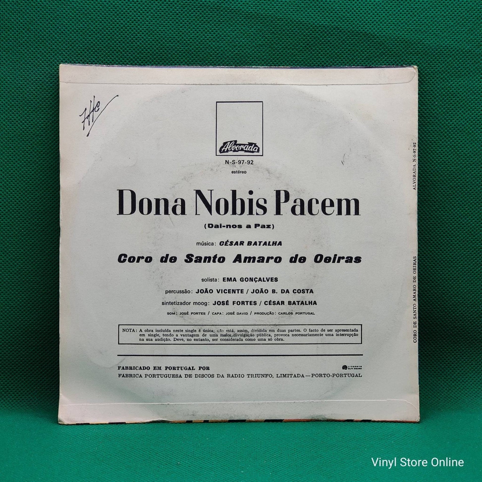 Coro Sto Amaro Oeiras, César Batalha ‎– Dona Nobis Pacem - Vinyl Store Online