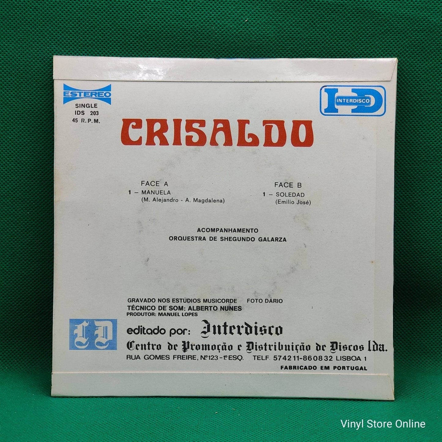 Crisaldo ‎– Manuela - Vinyl Store Online