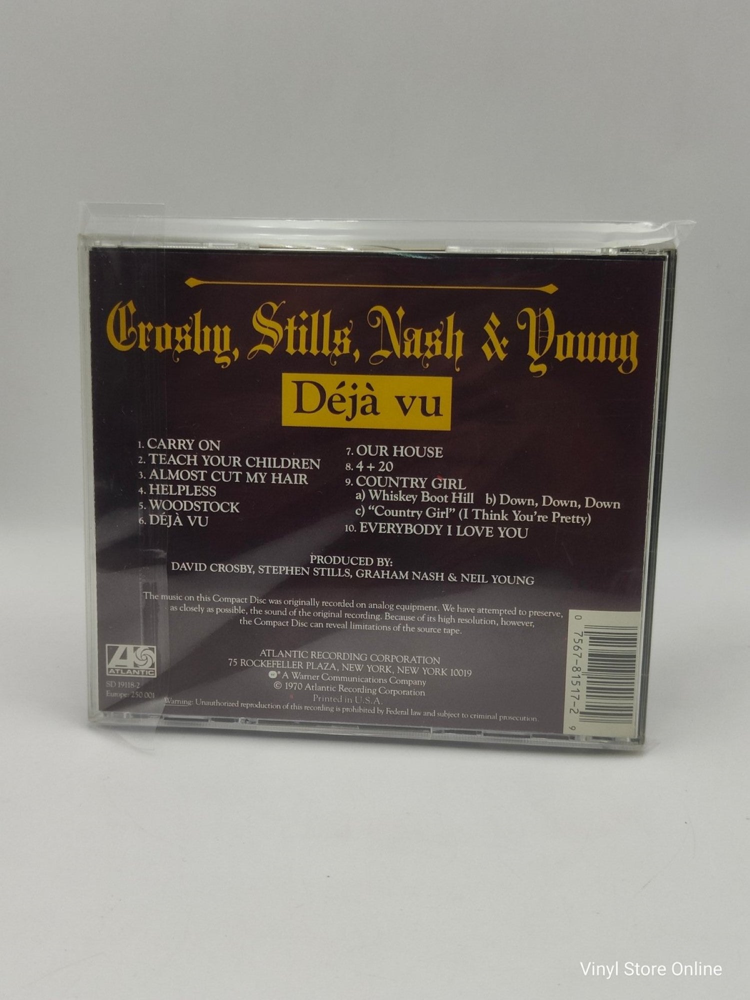 Crosby, Stills, Nash & Young ‎– Déjà Vu - Vinyl Store Online