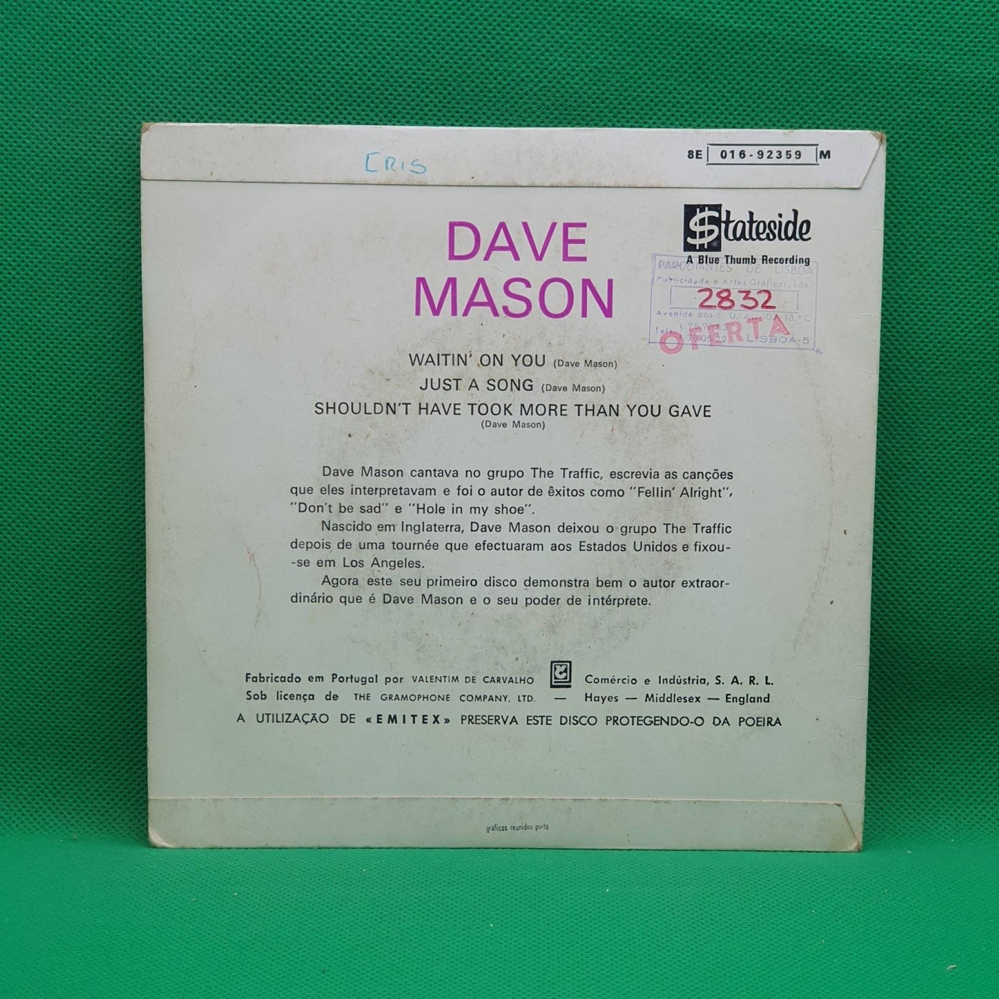Dave Mason ‎– Waitin´on You - Vinyl Store Online