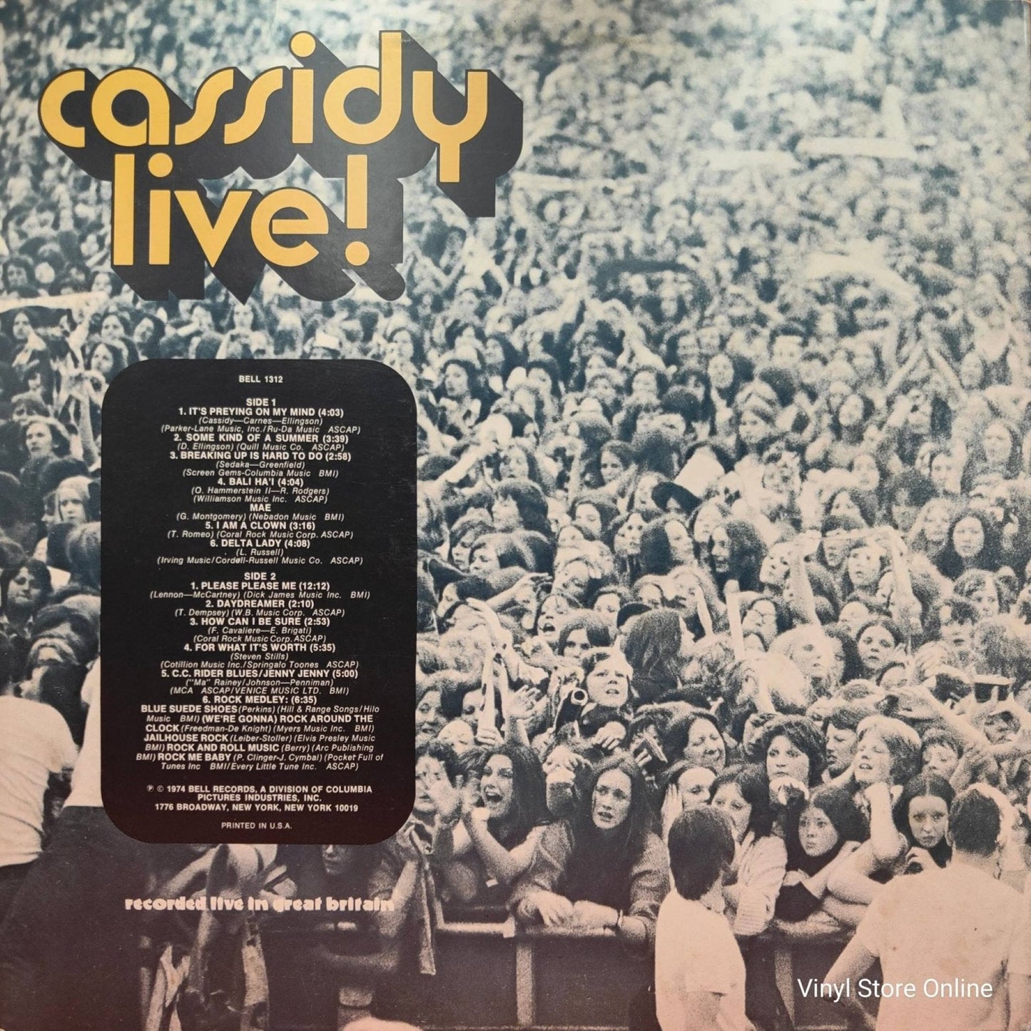 David Cassidy ‎– Cassidy Live ! - Vinyl Store Online
