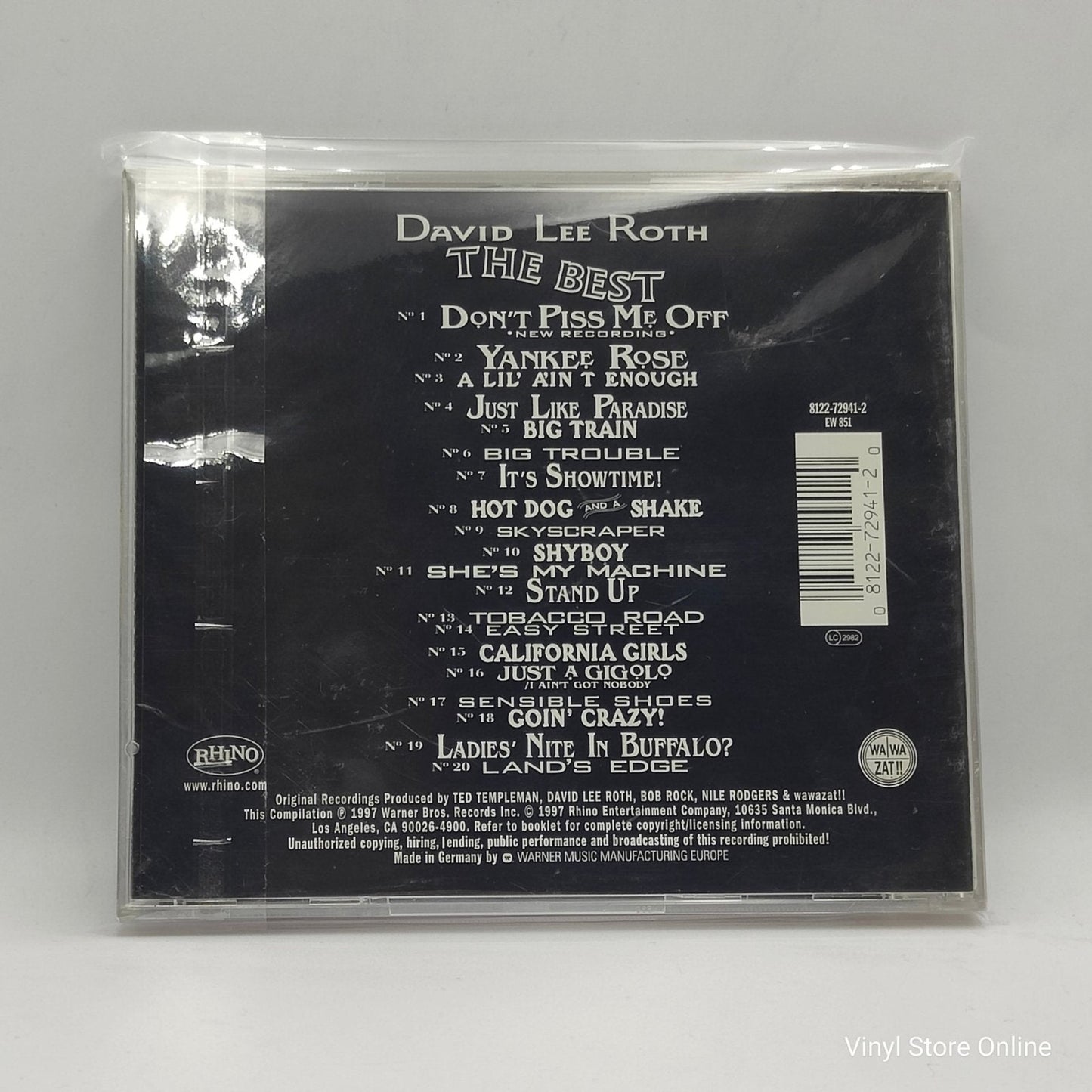 David Lee Roth ‎– The Best - Vinyl Store Online