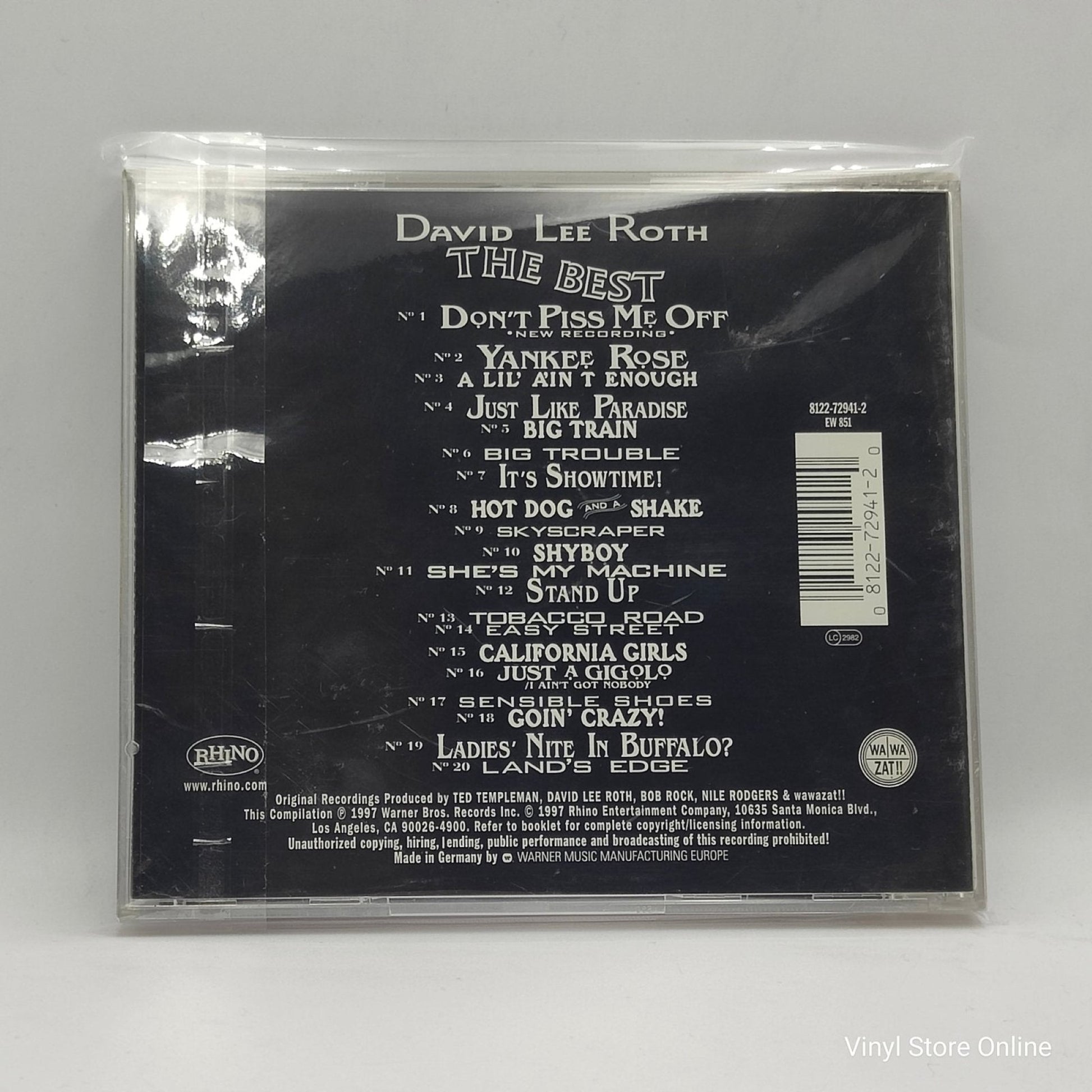 David Lee Roth ‎– The Best - Vinyl Store Online
