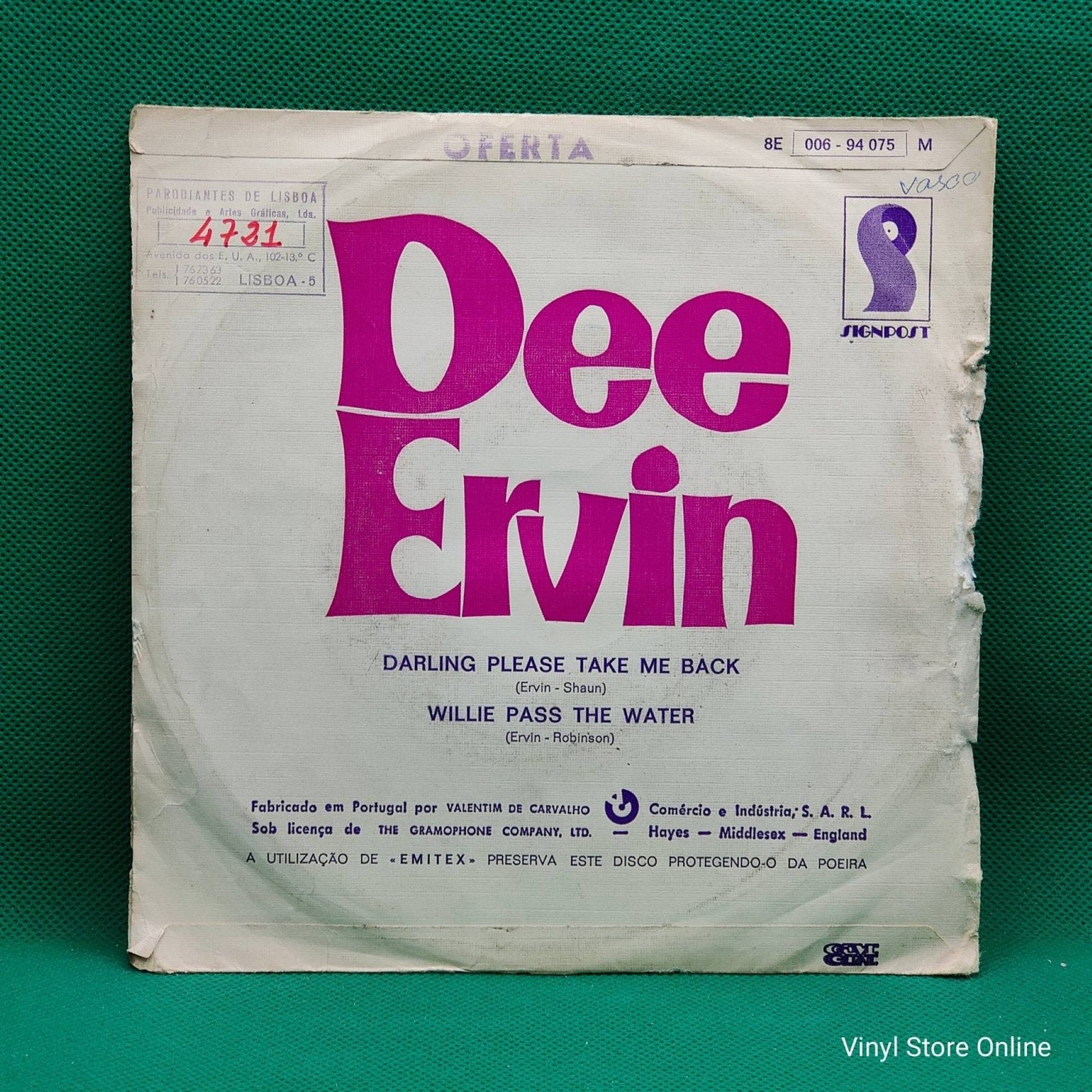 Dee Ervin ‎– Darling Please Take Me Back - Vinyl Store Online