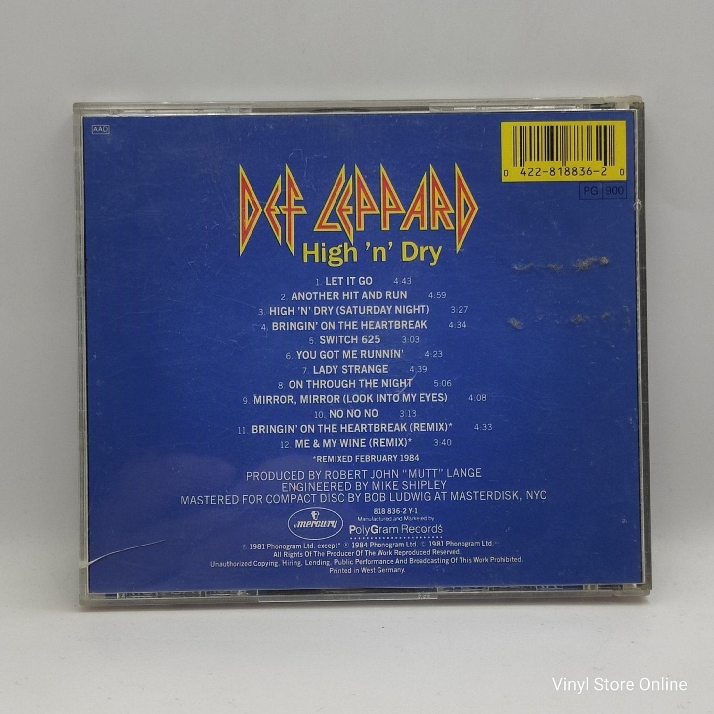 Def Leppard ‎– High 'n' Dry - Vinyl Store Online
