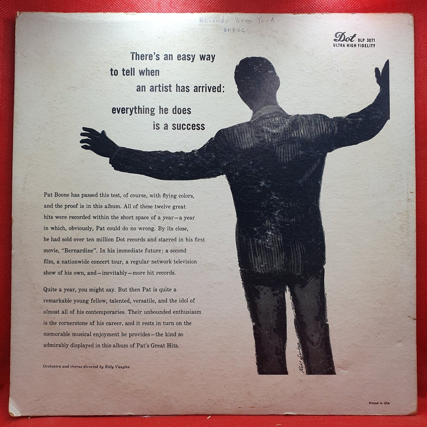 Pat Boone - Pat's Great Hits (LP) · fotografia 2