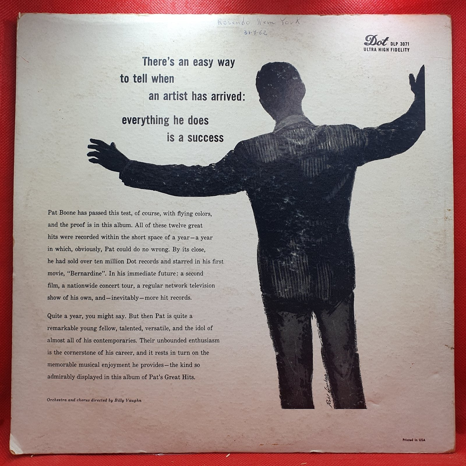 Pat Boone - Pat's Great Hits (LP) · fotografia 2