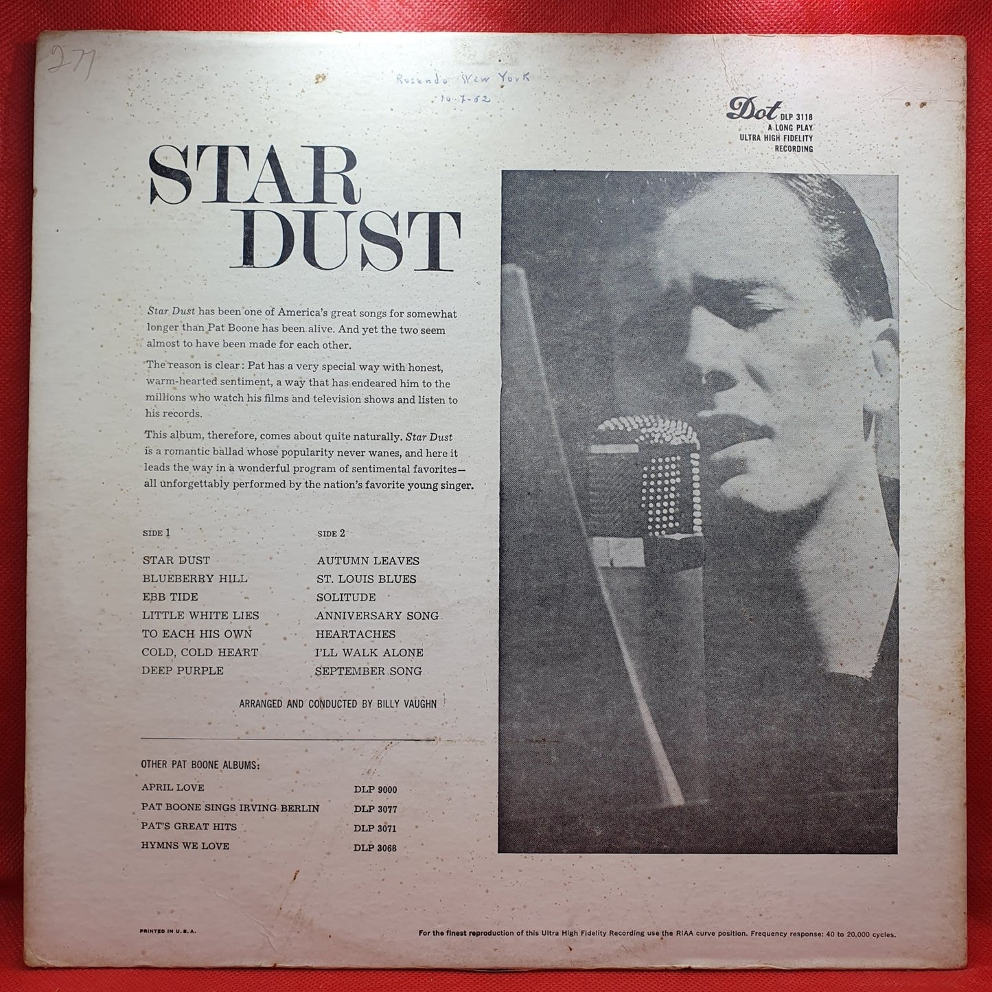 Pat Boone - Star Dust (LP) · fotografia 2