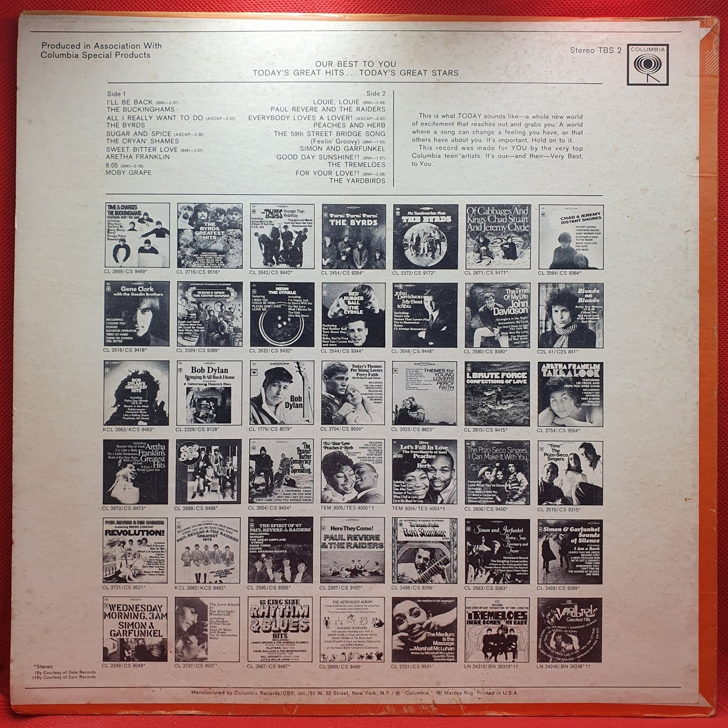 Various - Our Best To You: Today's Great Hits... Today's Great Stars (LP) · fotografia 2