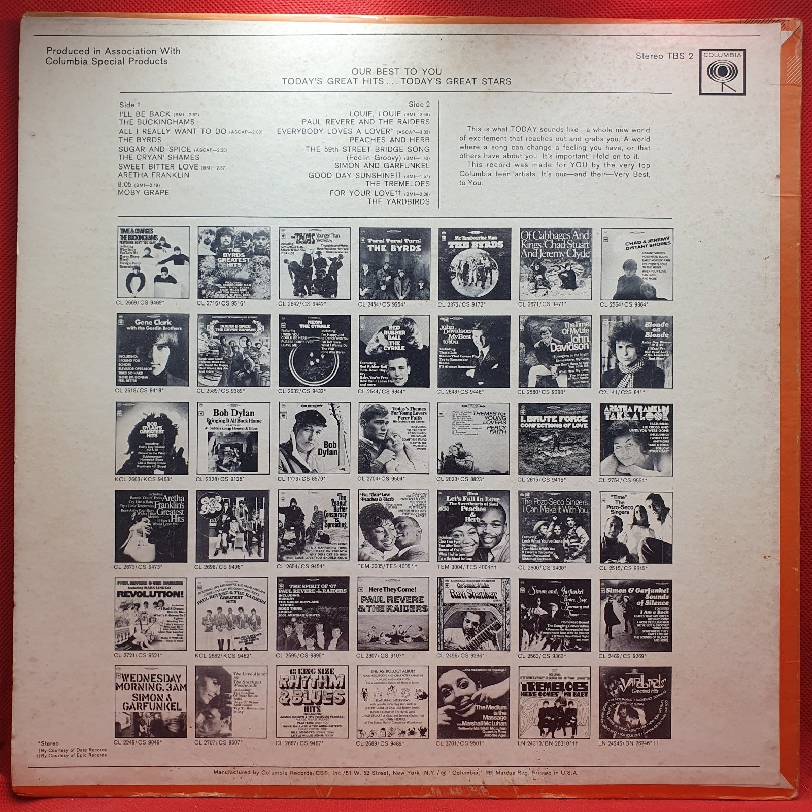 Various - Our Best To You: Today's Great Hits... Today's Great Stars (LP) · fotografia 2
