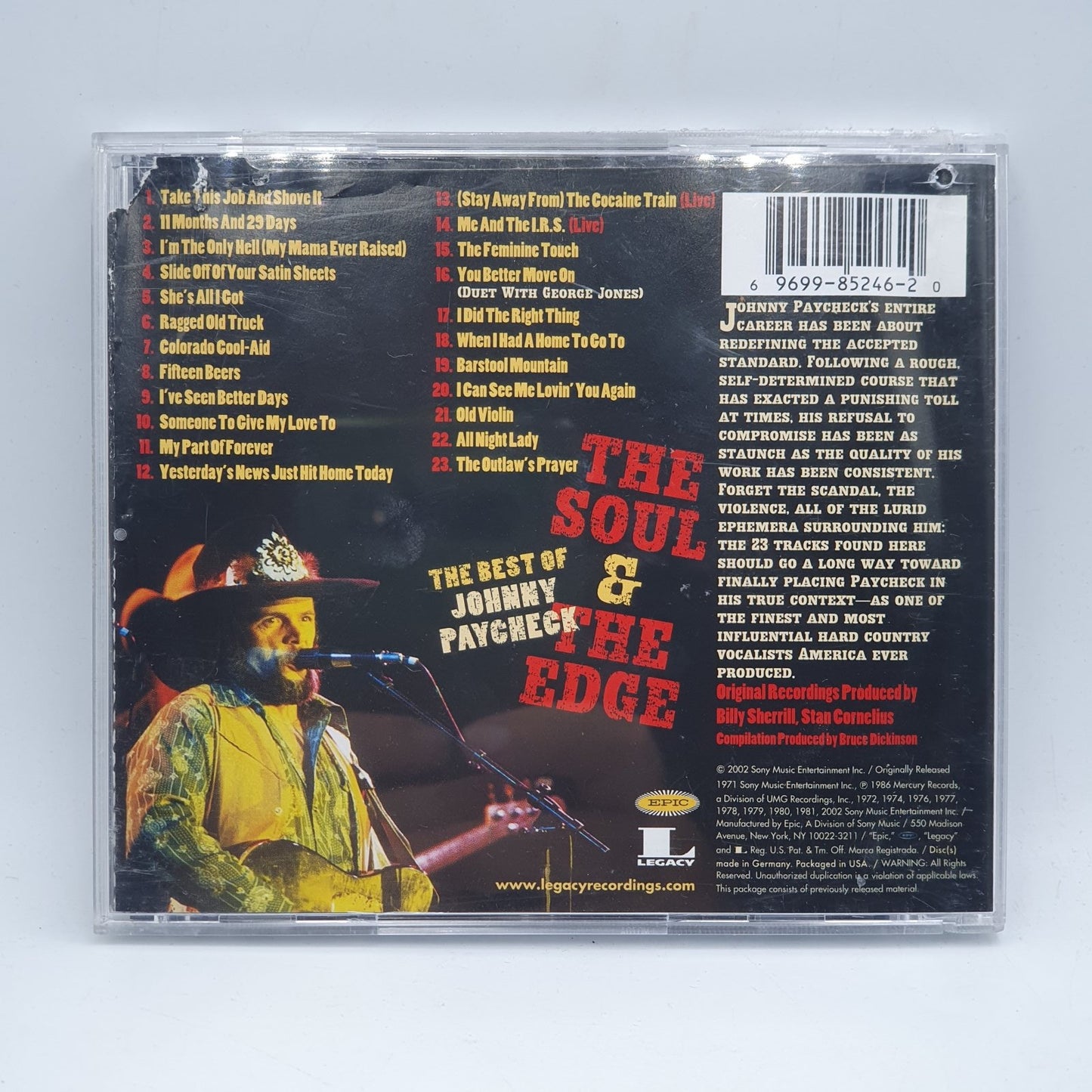 Johnny Paycheck - The Soul & The Edge The Best Of Johnny Paycheck (CD) · fotografia 2