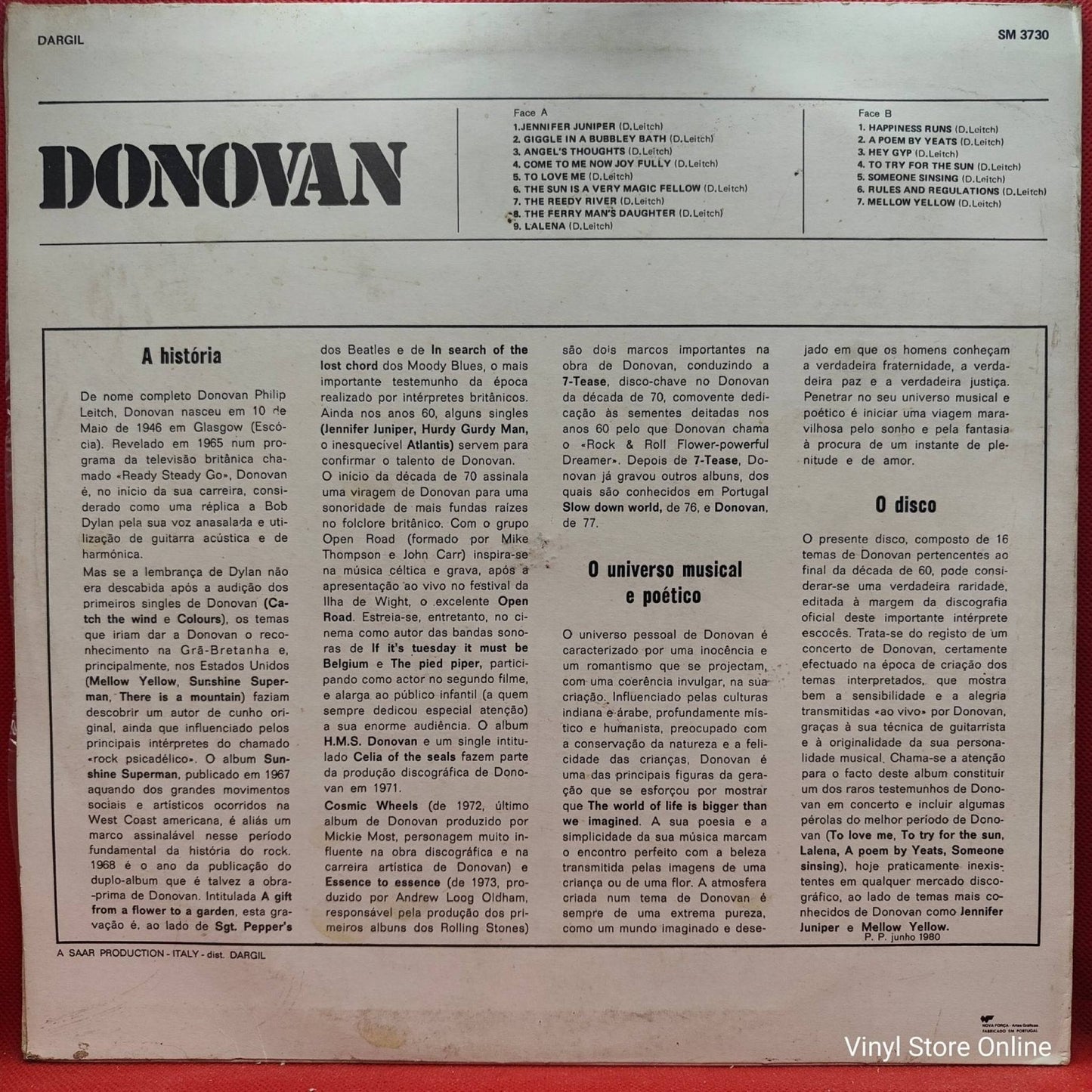 Donovan ‎– Donovan - Vinyl Store Online