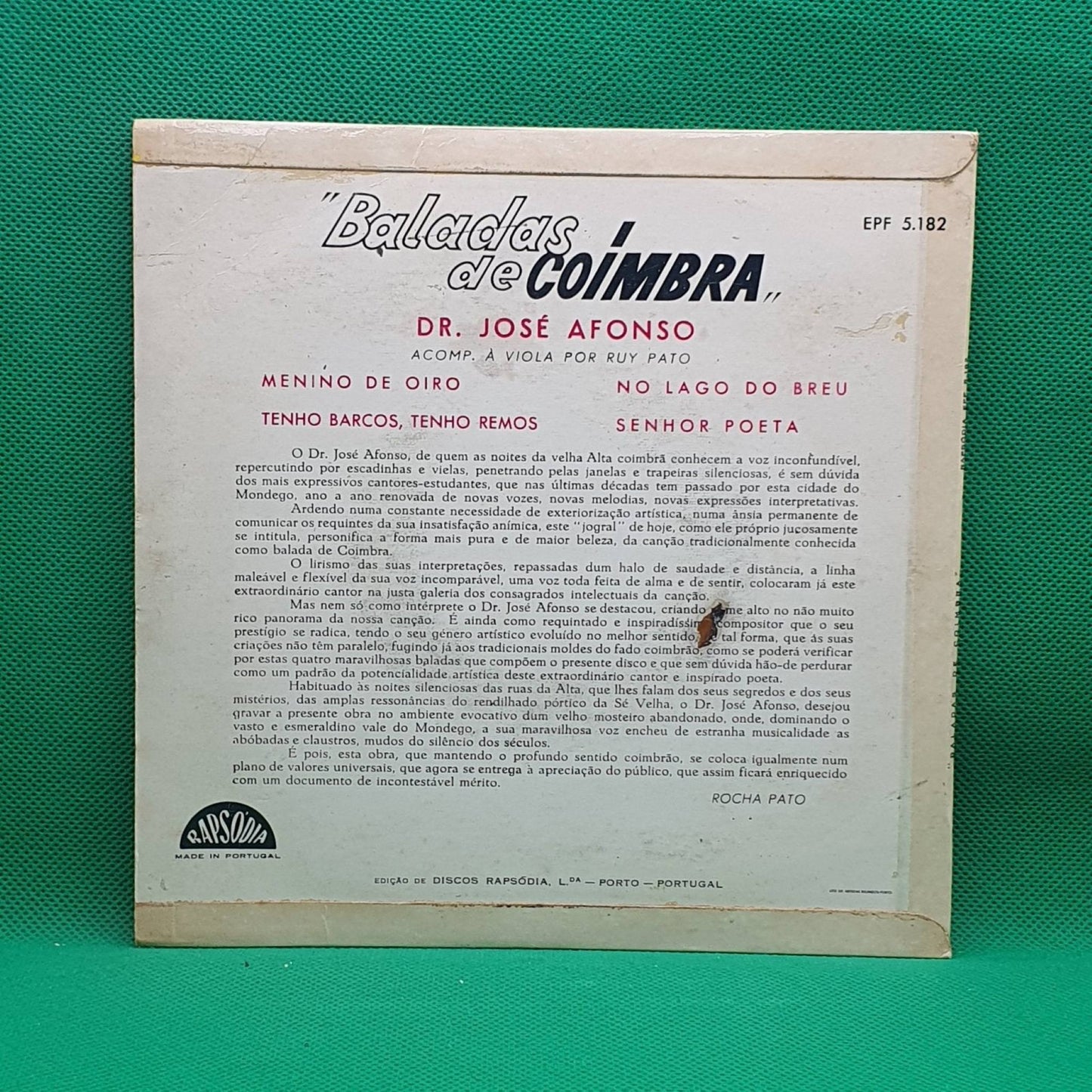 Dr. José Afonso ‎– Baladas De Coimbra - Vinyl Store Online