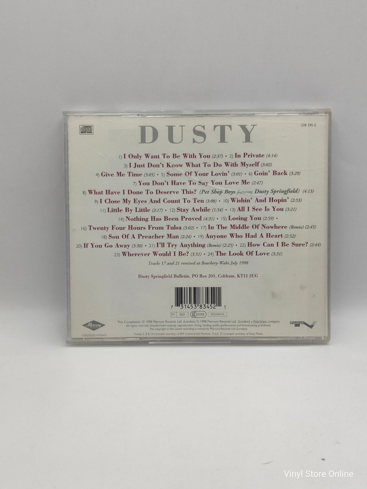 Dusty Springfield ‎– Dusty (The Very Best Of Dusty Springfield) - Vinyl Store Online