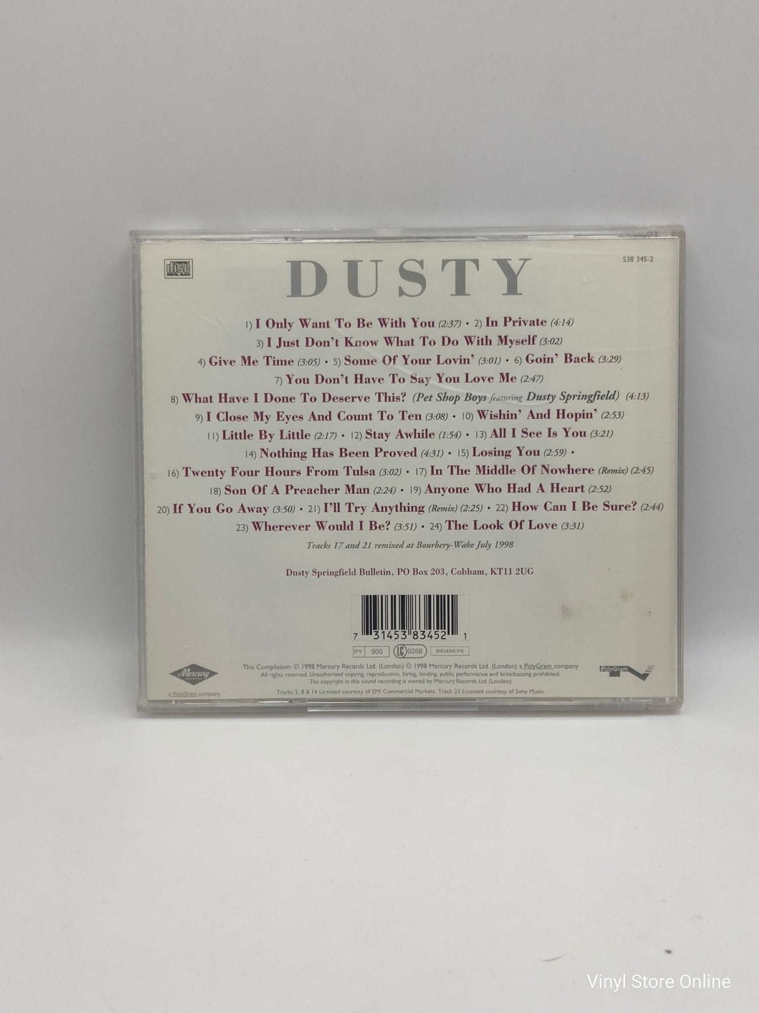 Dusty Springfield ‎– Dusty (The Very Best Of Dusty Springfield) - Vinyl Store Online