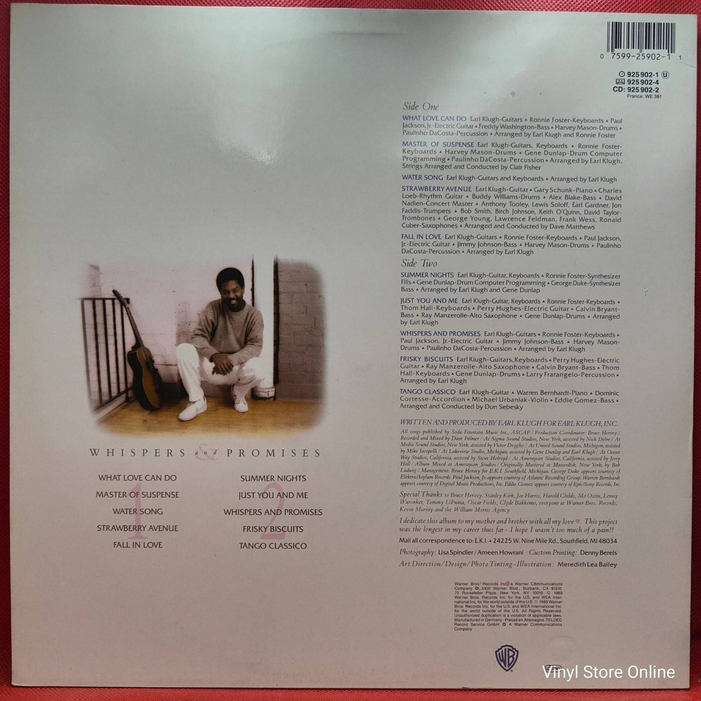 Earl Klugh ‎– Whispers And Promises - Vinyl Store Online