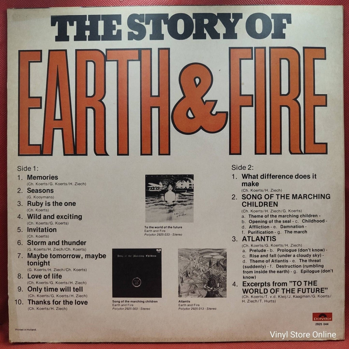 Earth & Fire ‎– The Story Of Earth & Fire - Vinyl Store Online