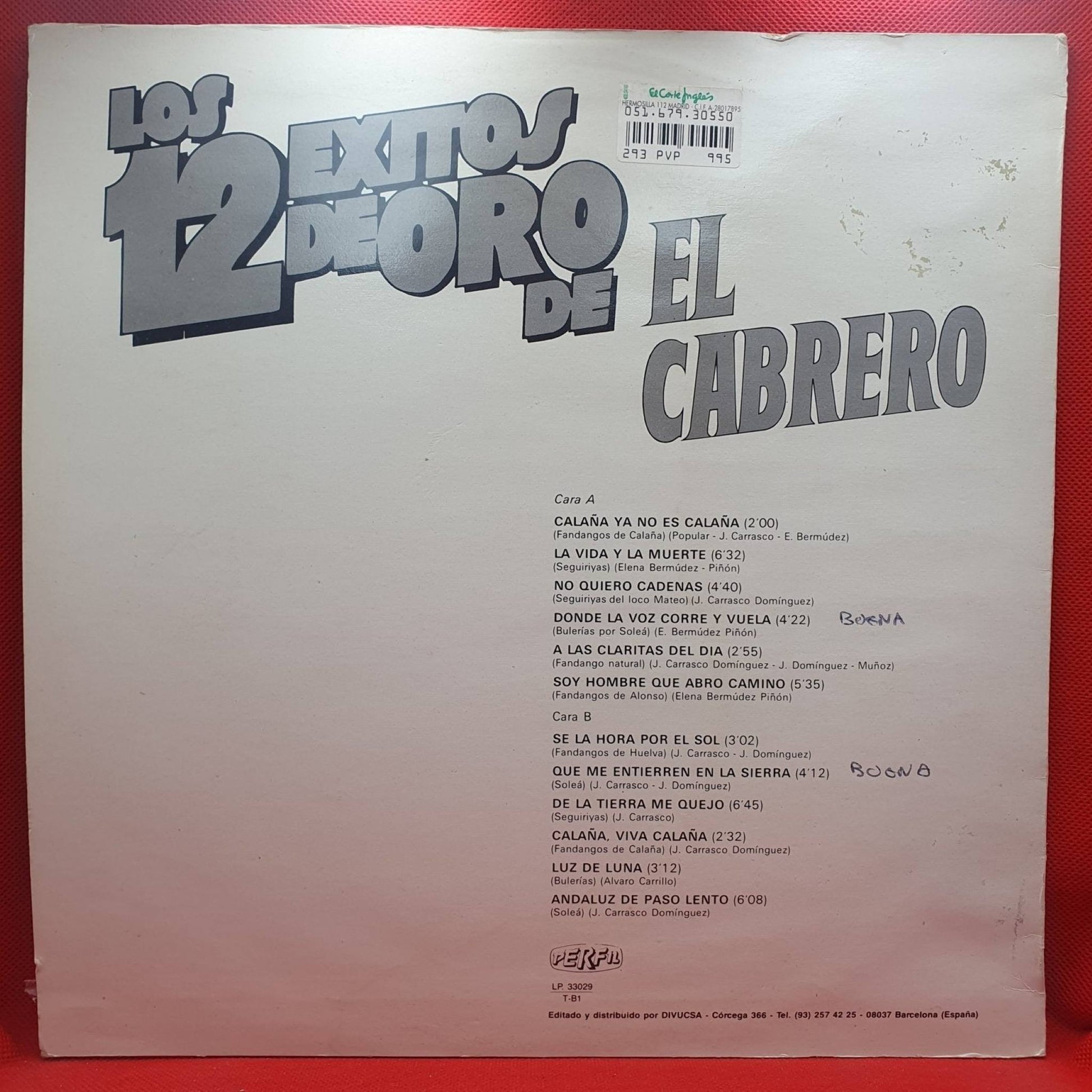El Cabrero ‎– Los 12 Exitos De Oro - Vinyl Store Online