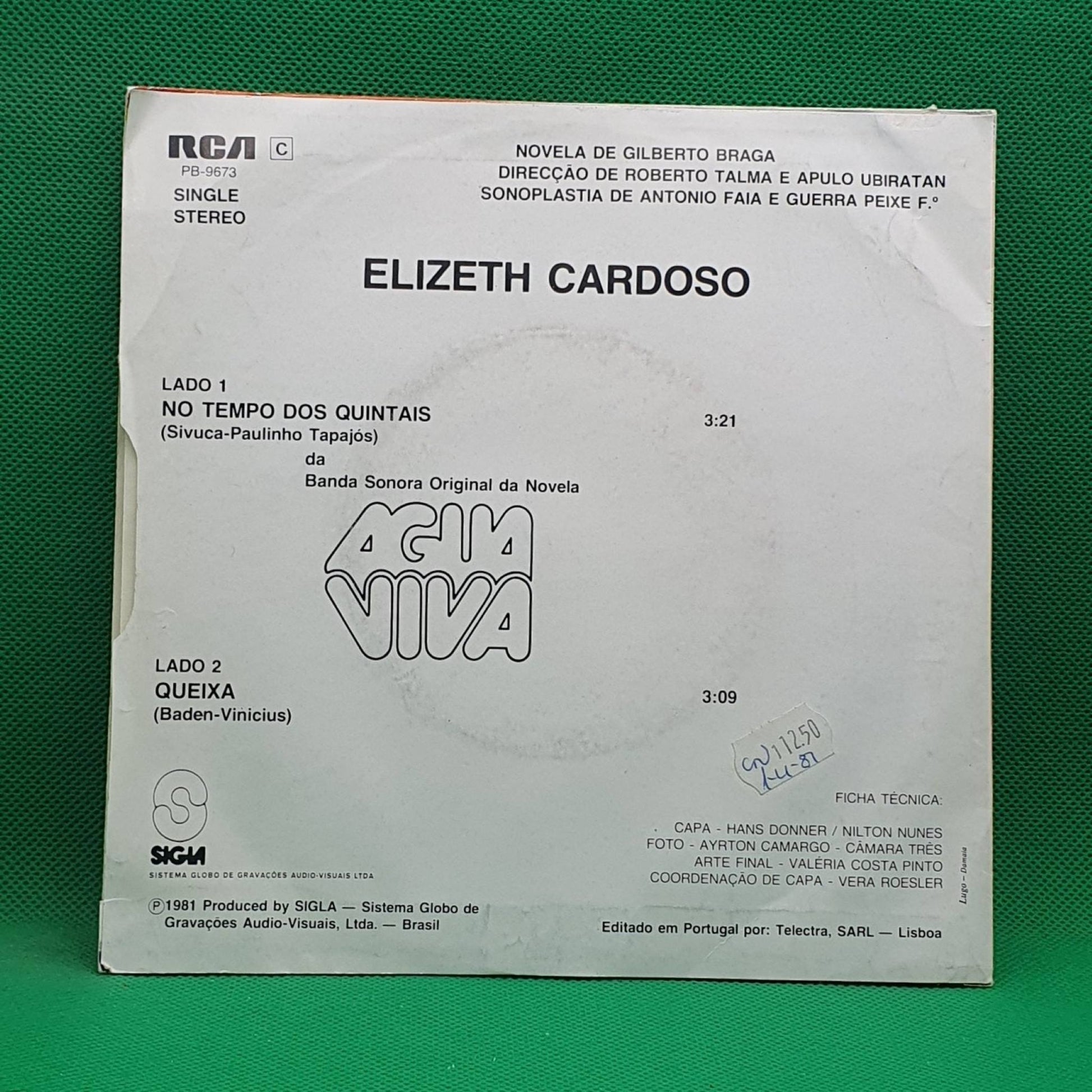 Elizeth Cardoso ‎– No Tempo Dos Quintais / Queixa - Vinyl Store Online