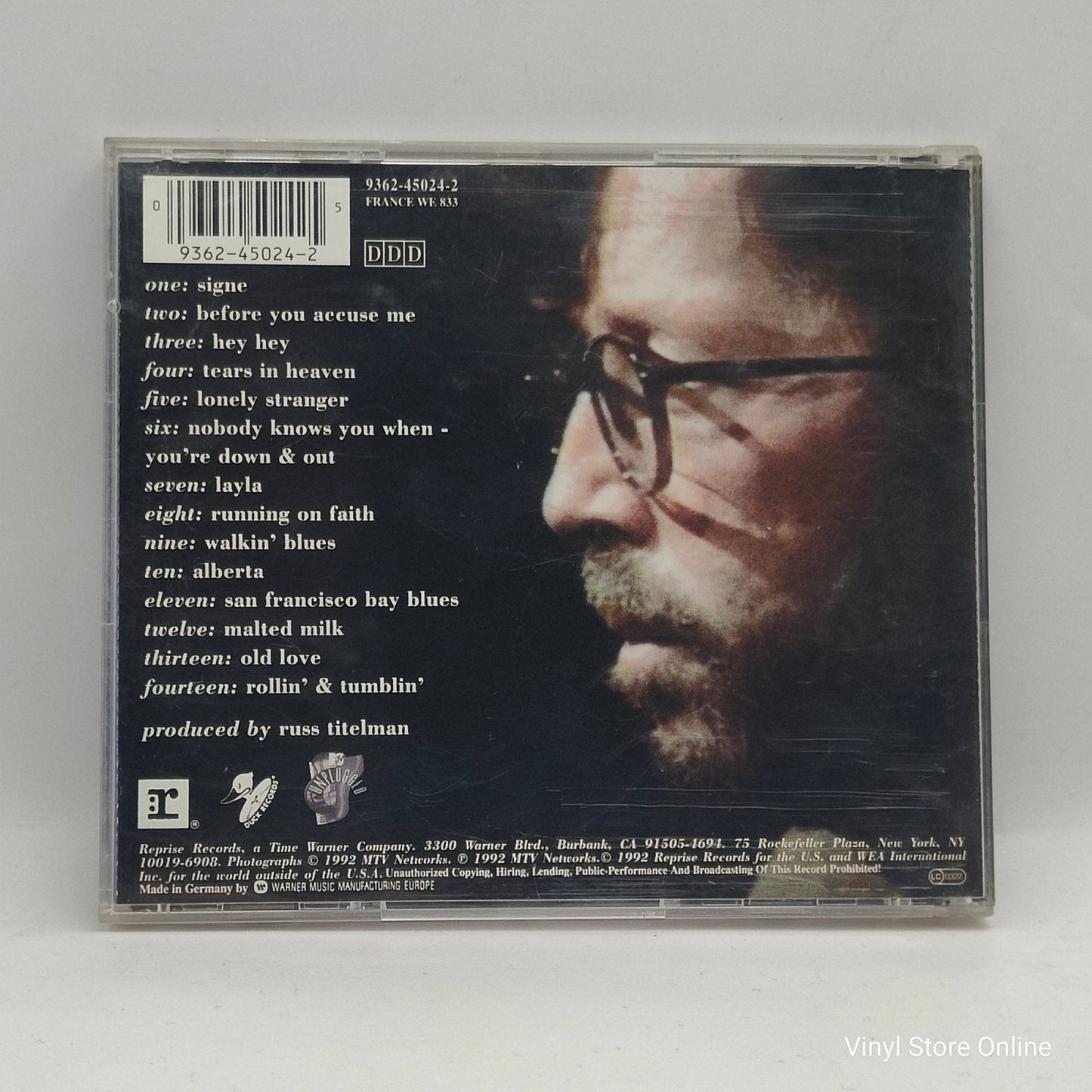 Eric Clapton ‎– Unplugged - Vinyl Store Online
