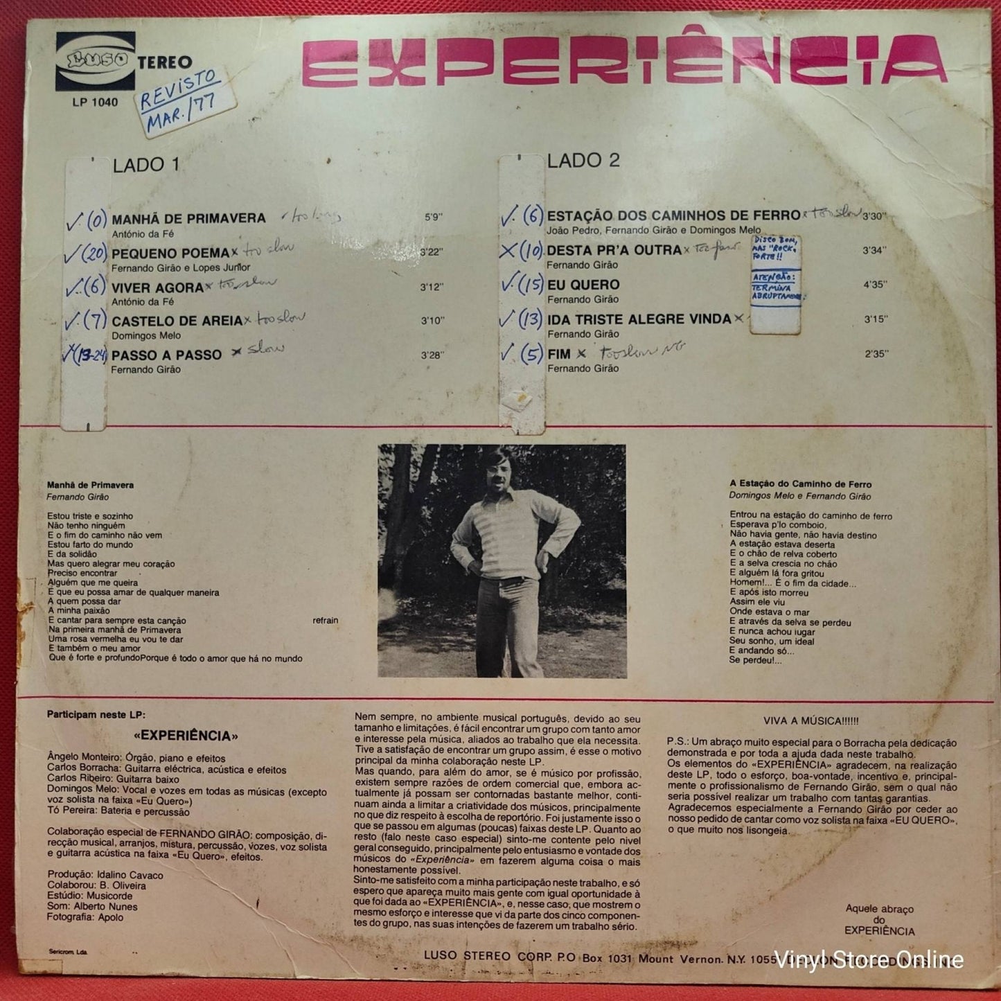 Experiência ‎– Passo A Passo - Vinyl Store Online
