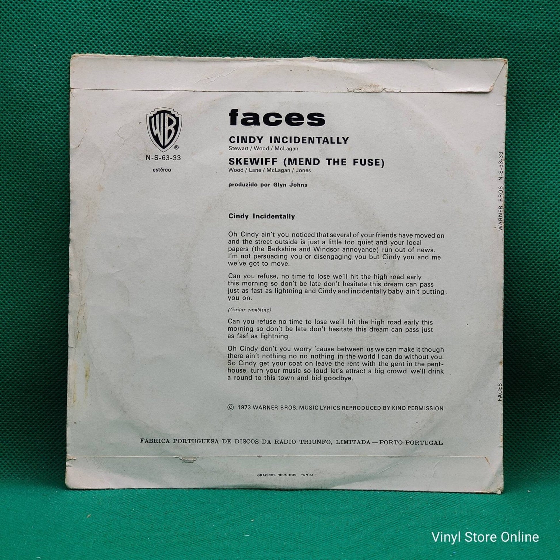 Faces ‎– Cindy Incidentally - Vinyl Store Online