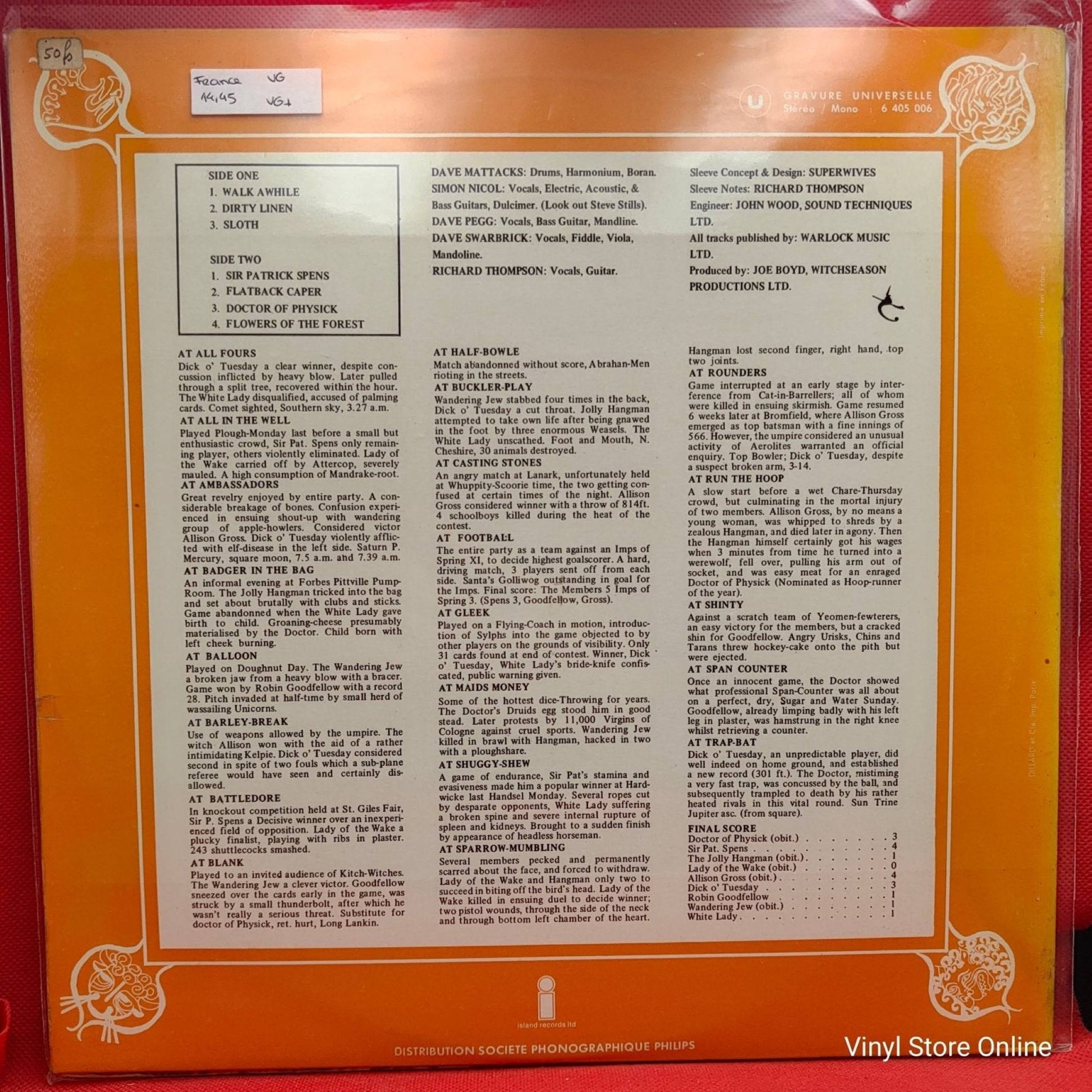 Fairport Convention ‎– Full House - Vinyl Store Online