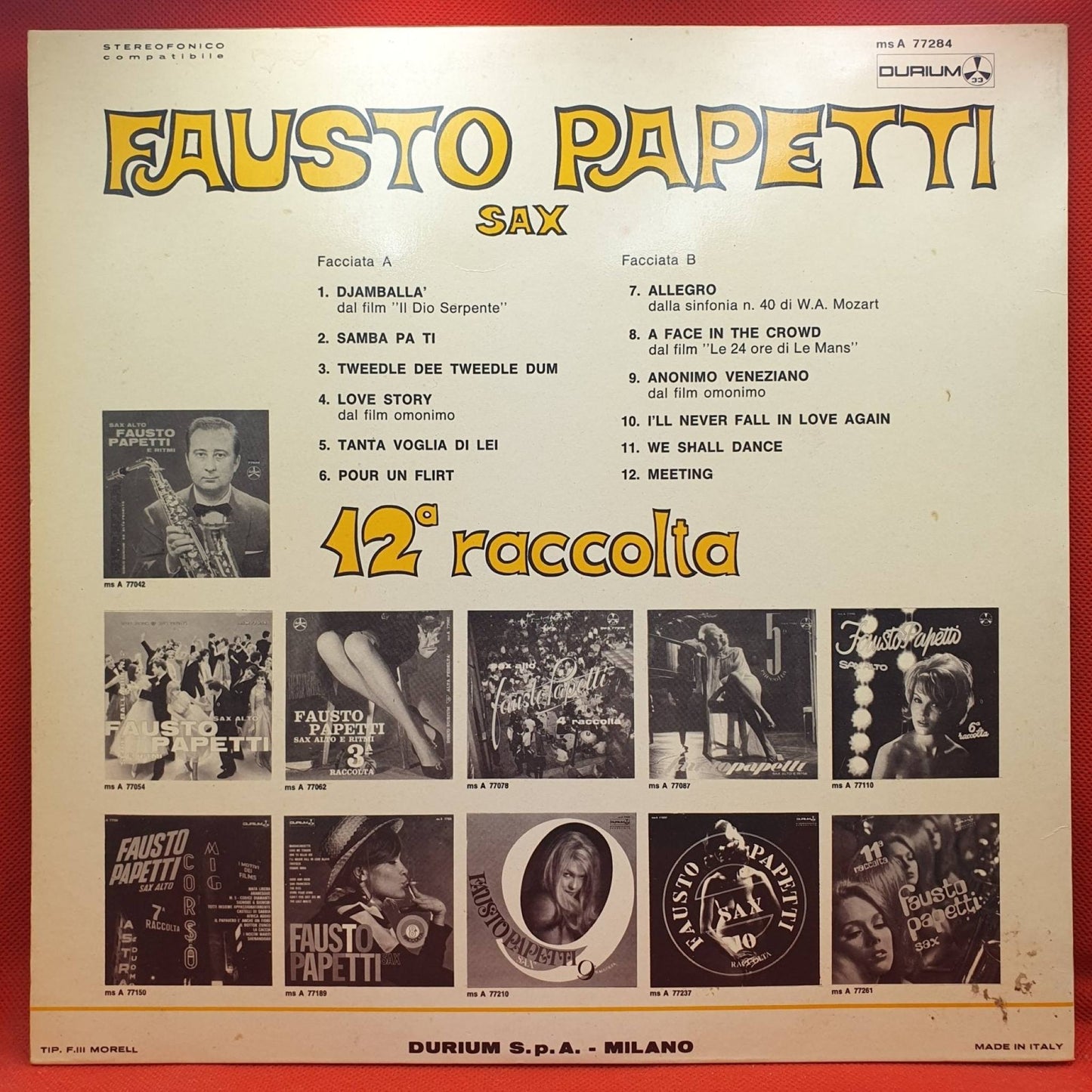 Fausto Papetti ‎– 12ª Raccolta - Vinyl Store Online