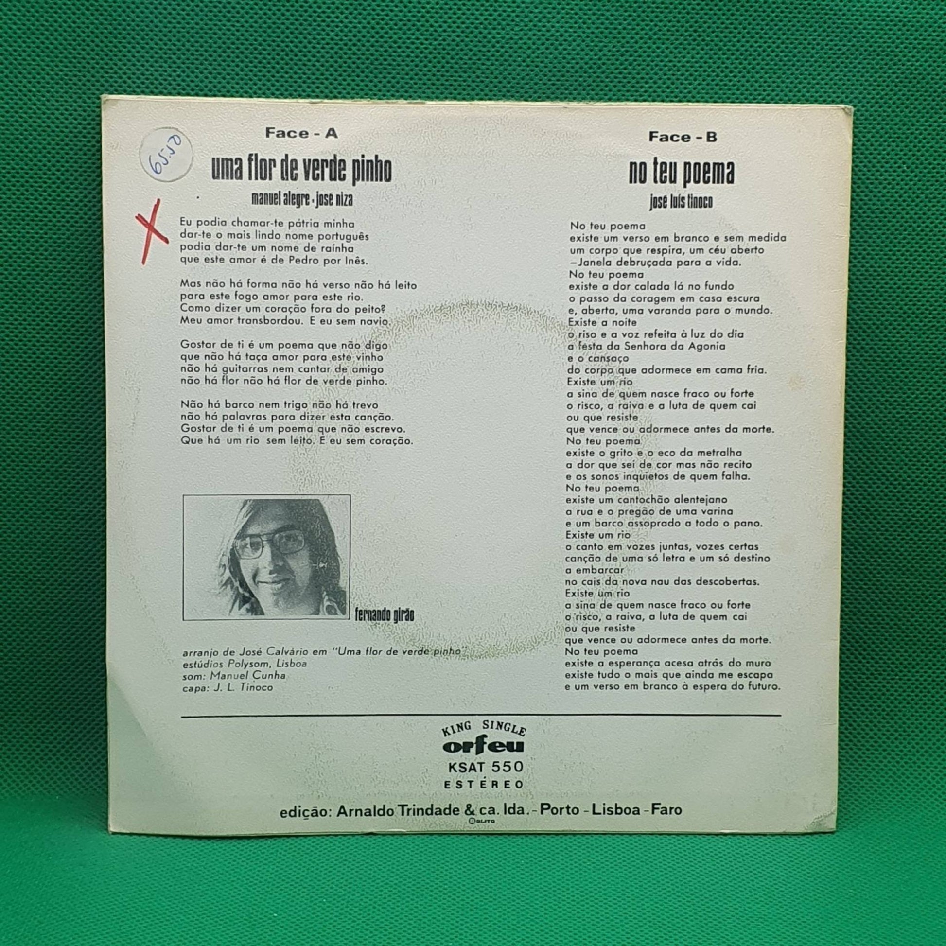 Fernando Girão ‎– Uma Flor De Verde Pinho - Vinyl Store Online