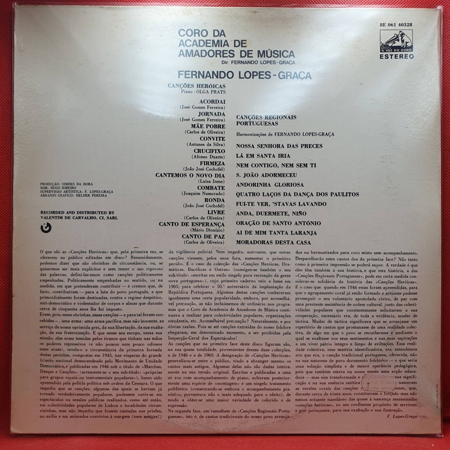 Fernando Lopes - Graça ‎– Canções Heróicas / Canções Regionais Portuguesas - Vinyl Store Online