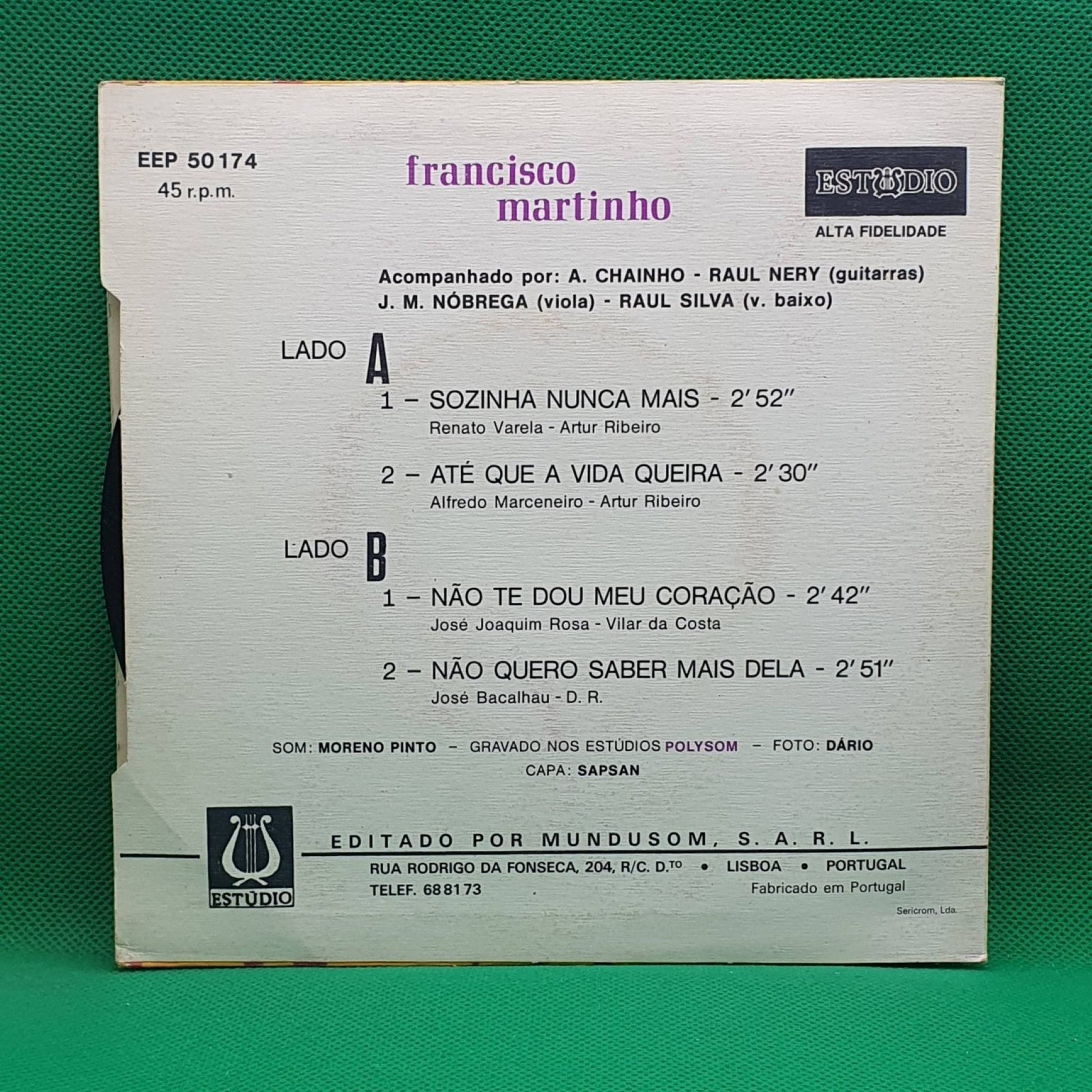 Francisco Martinho – Sozinha Nunca Mais - Vinyl Store Online
