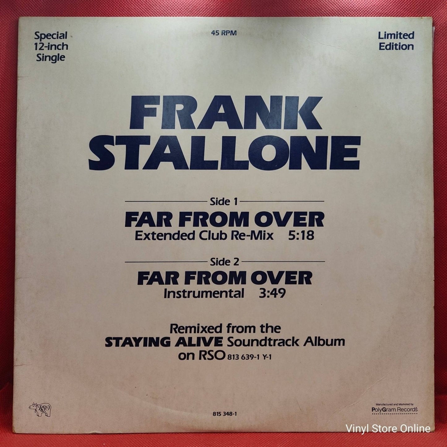 Frank Stallone ‎– Far From Over - Vinyl Store Online