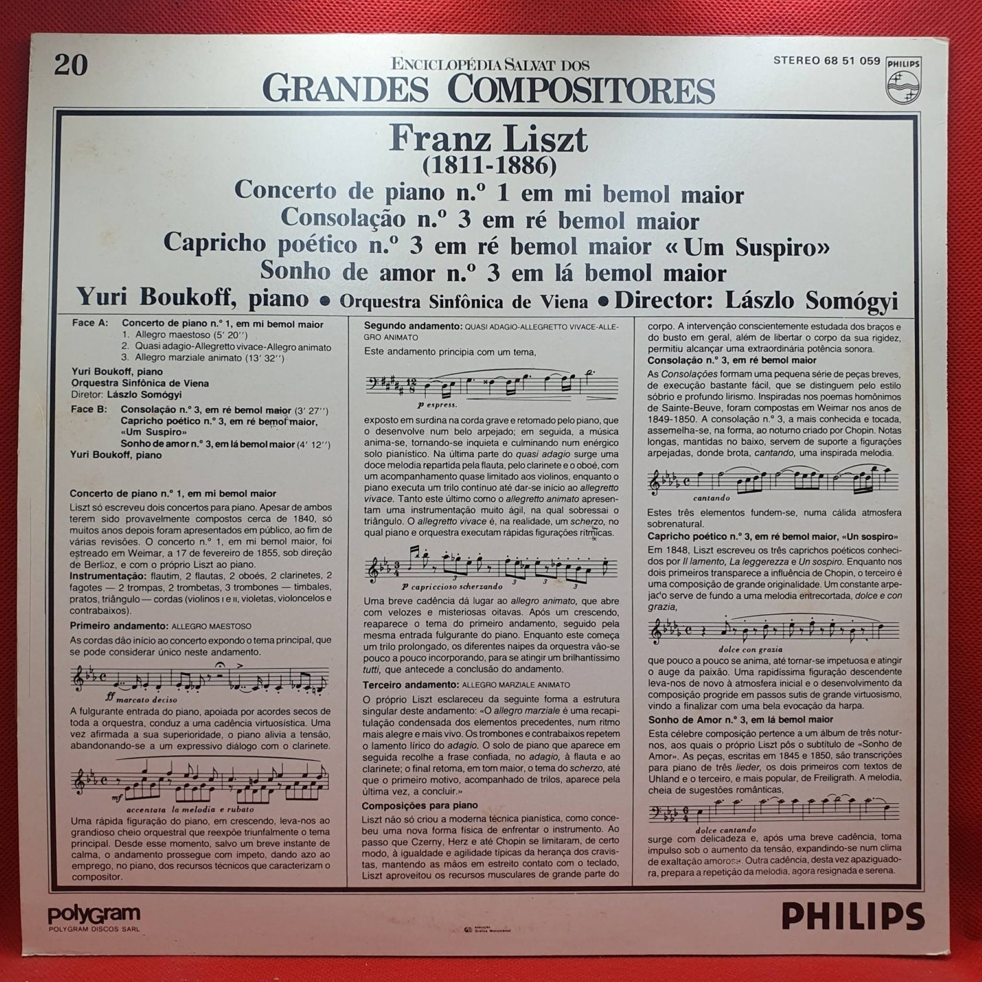 Franz Liszt - Yuri Boukoff, Orquestra Sinfônica de Viena ‎– Concerto de Piano Nº1 Em Mi Bemol Maior, Consolação Nº 3 Em Ré Bemol Maior - Vinyl Store Online