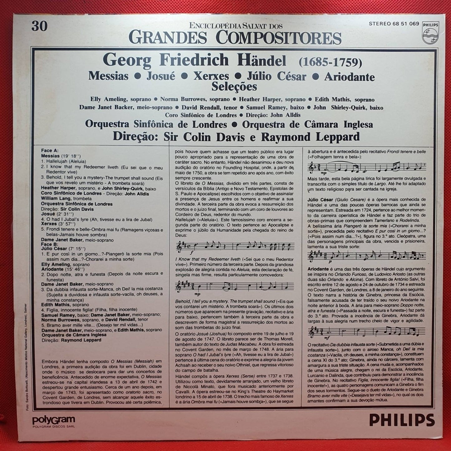 G. F. Händel - Elly Ameling, Norma Burrowes, Heather Harper, Edith Mathis ‎– Messias / Josué / Xerxes / Júlio César / Ariodante - Vinyl Store Online
