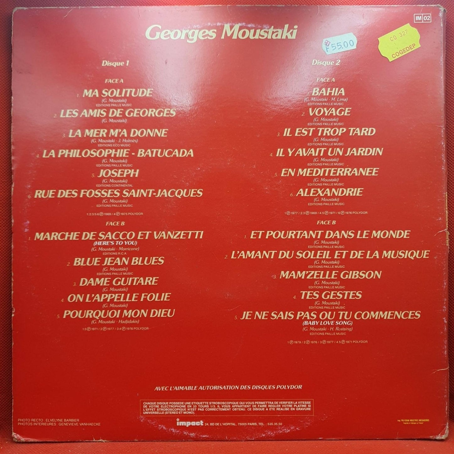 Georges Moustaki ‎– Georges Moustaki - Vinyl Store Online