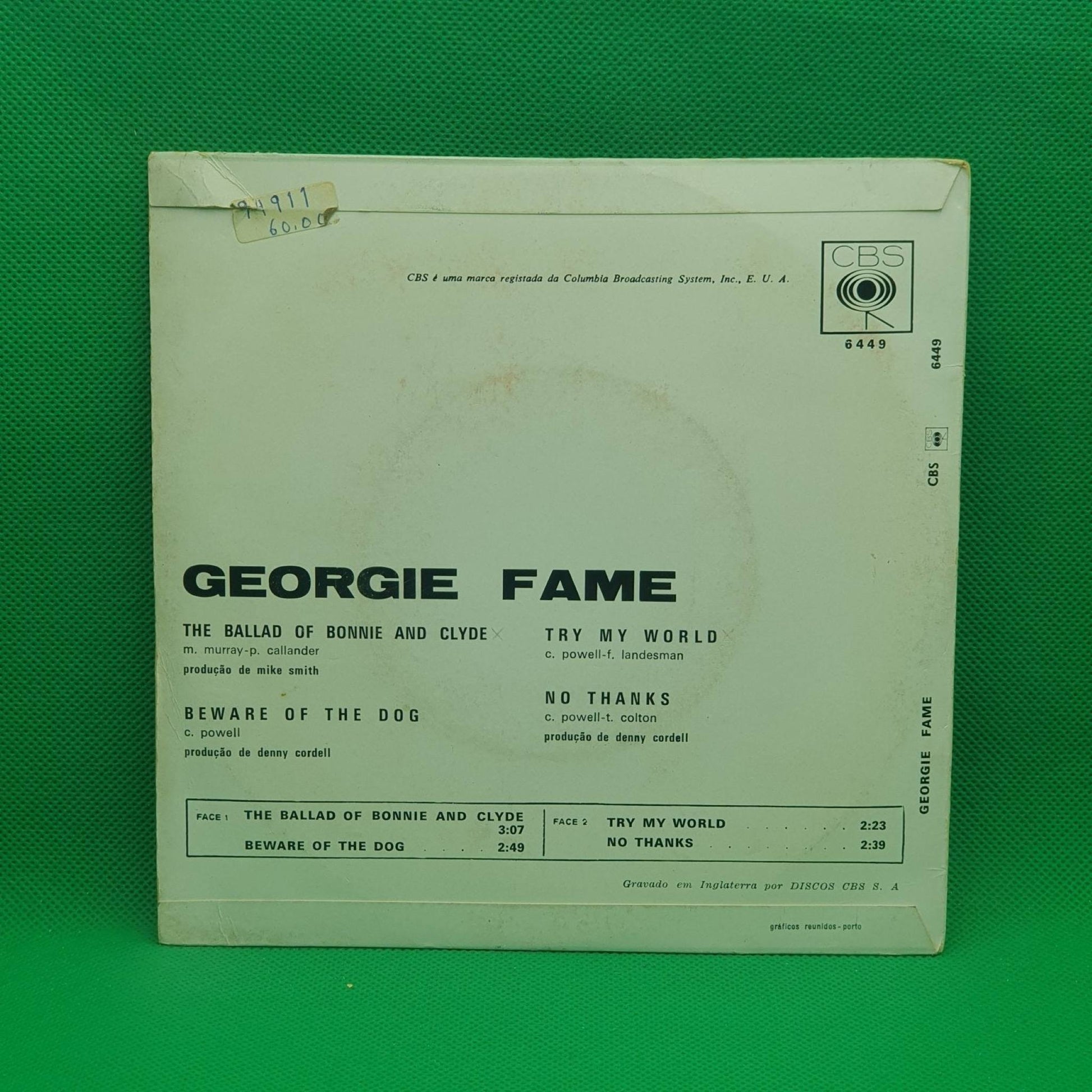 Georgie Fame ‎– The Ballad Of Bonnie And Clyde - Vinyl Store Online