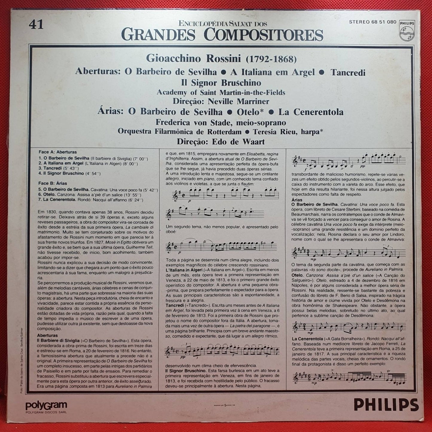 Gioacchino Rossini, Orquestra Filarmónica de Rotterdam, Sir Neville Marriner, Edo de Waart ‎– Aberturas E Árias - Vinyl Store Online