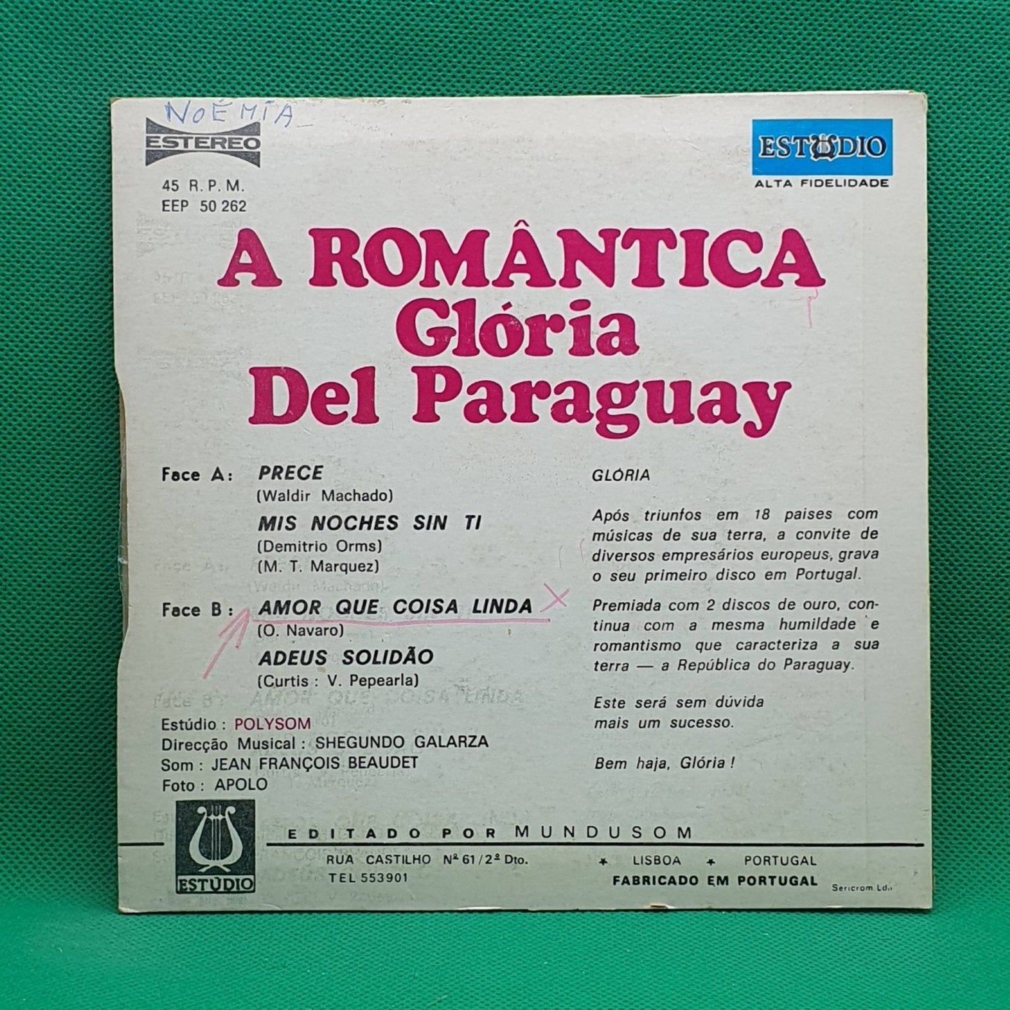 Gloria Del Paraguay ‎– Mis Noches Sin Ti - Vinyl Store Online