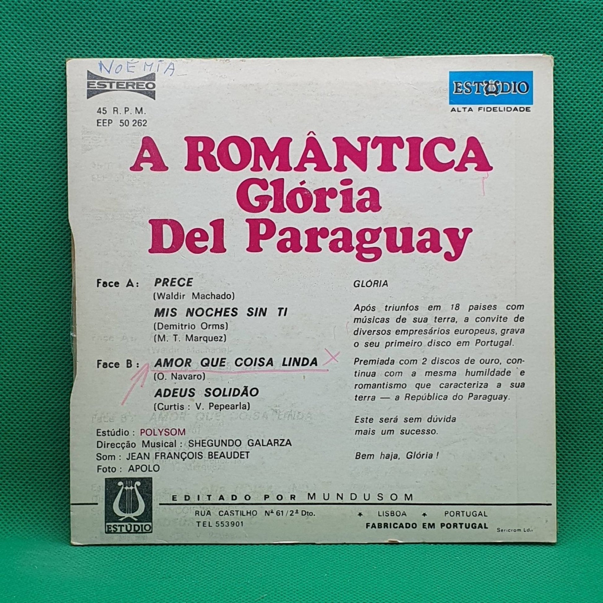 Gloria Del Paraguay ‎– Mis Noches Sin Ti - Vinyl Store Online