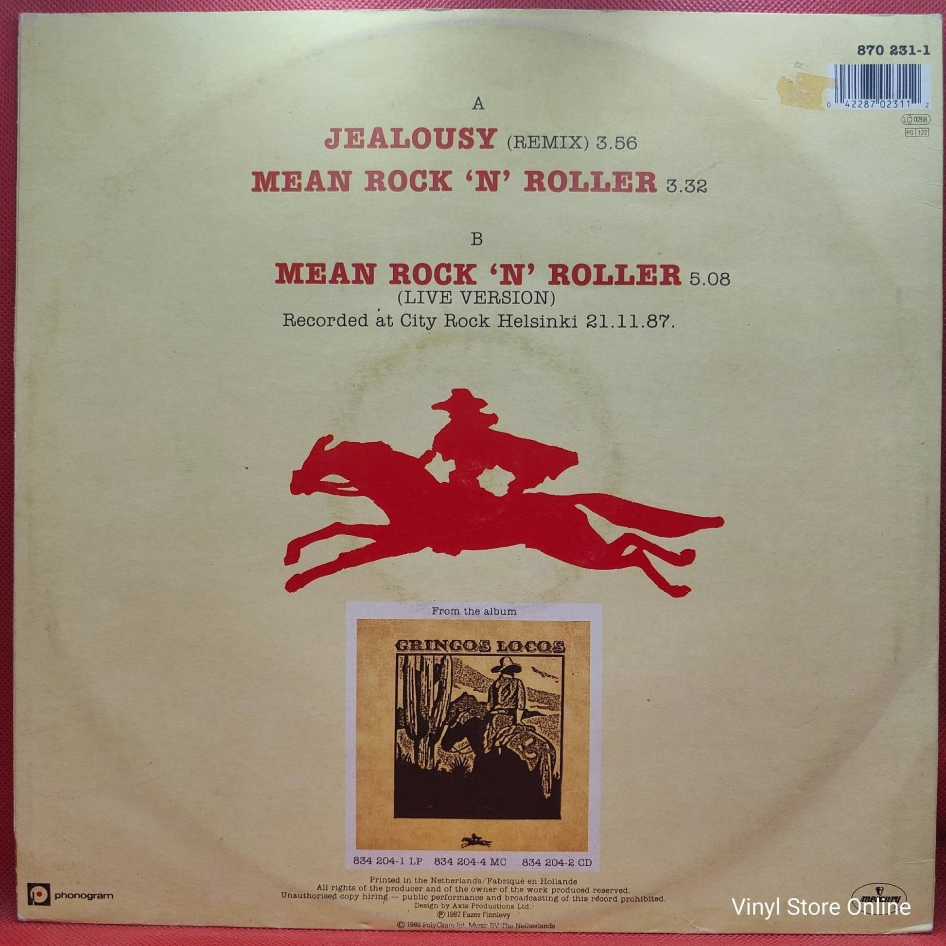 Gringos Locos ‎– Jealousy - Vinyl Store Online