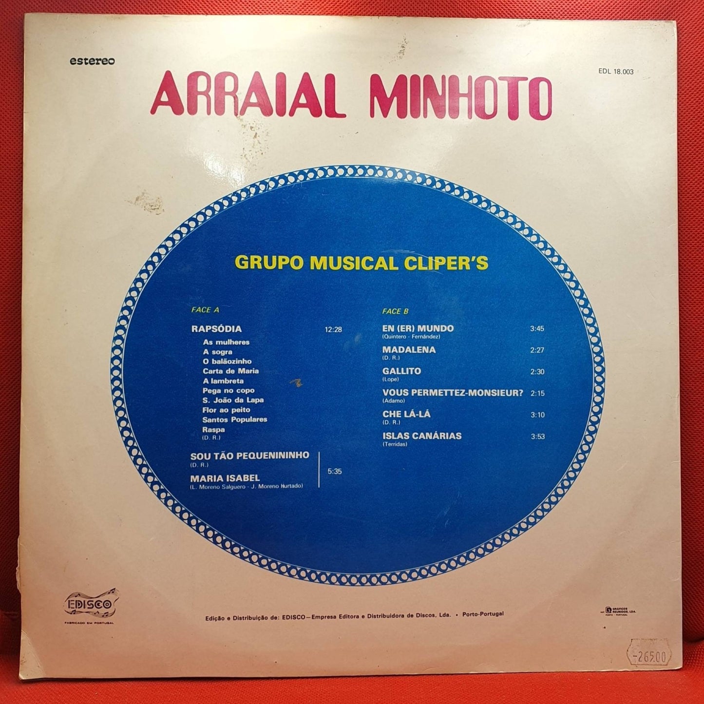 Grupo Musical Clipers ‎– Arraial Minhoto - Vinyl Store Online
