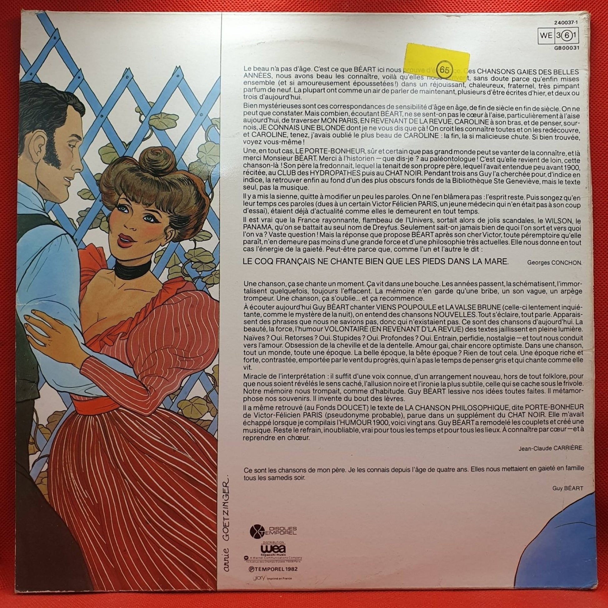 Guy Béart ‎– Porte - Bonheur - Vinyl Store Online