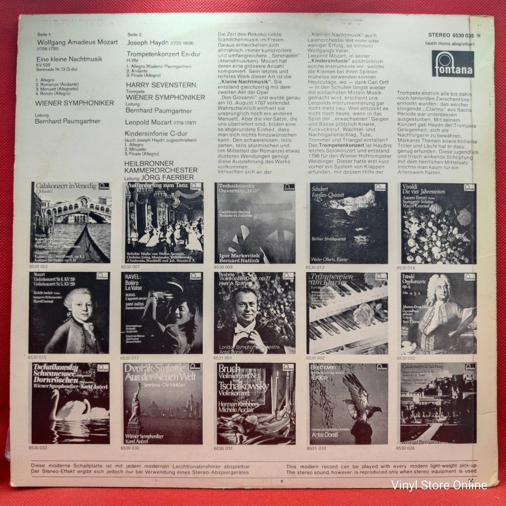 Haydn, Mozart ‎– Trompetenkonzert / Kindersinfonie / Eine Kleine Nachtmusik - Vinyl Store Online