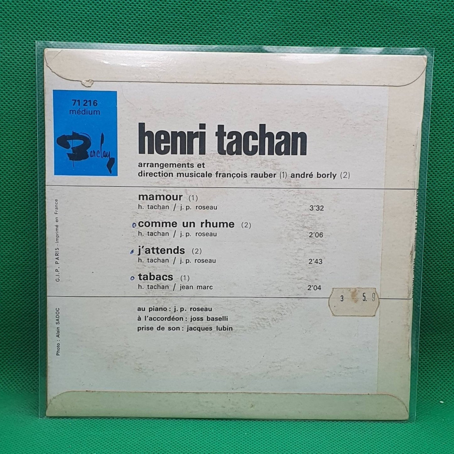 Henri Tachan ‎– Mamour - Vinyl Store Online
