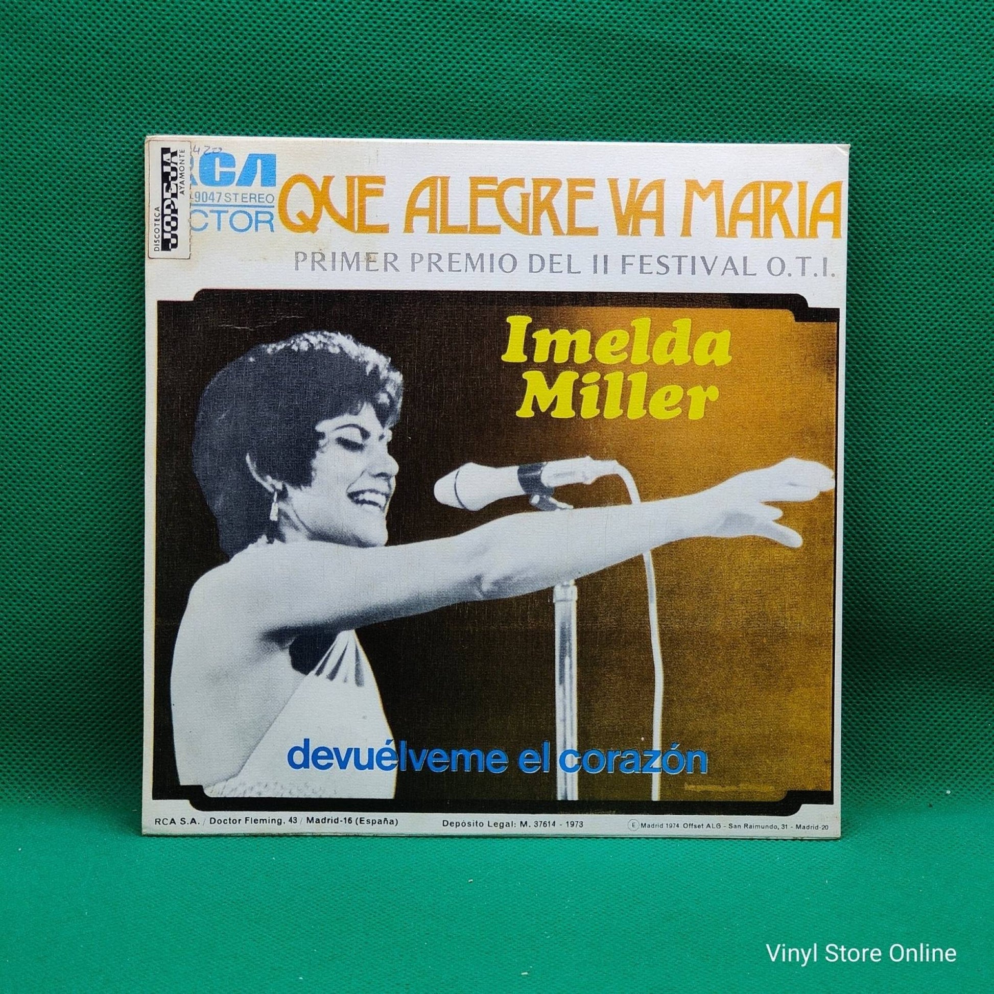 Imelda Miller ‎– Que Alegre Va Maria - Primer Premio Del II Festival O.T.I. - Vinyl Store Online