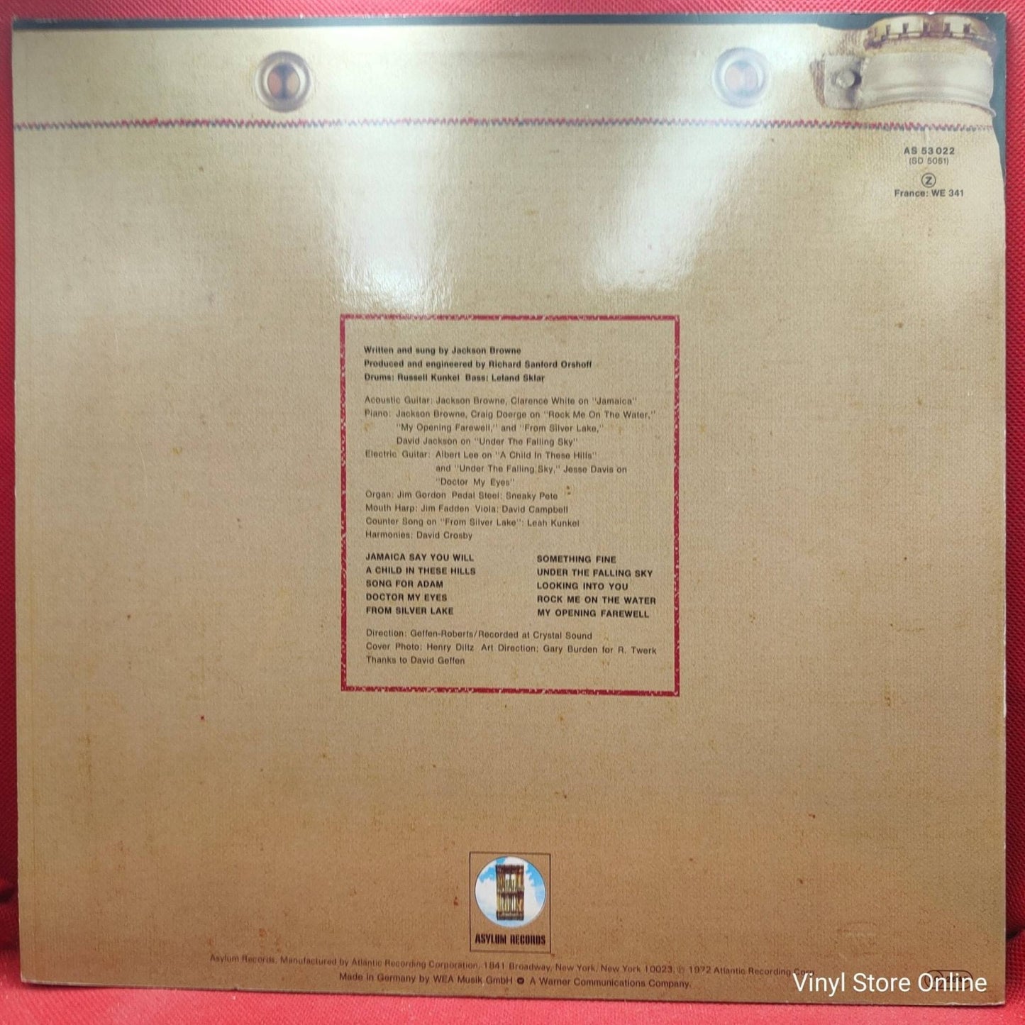 Jackson Browne ‎– Jackson Browne - Vinyl Store Online