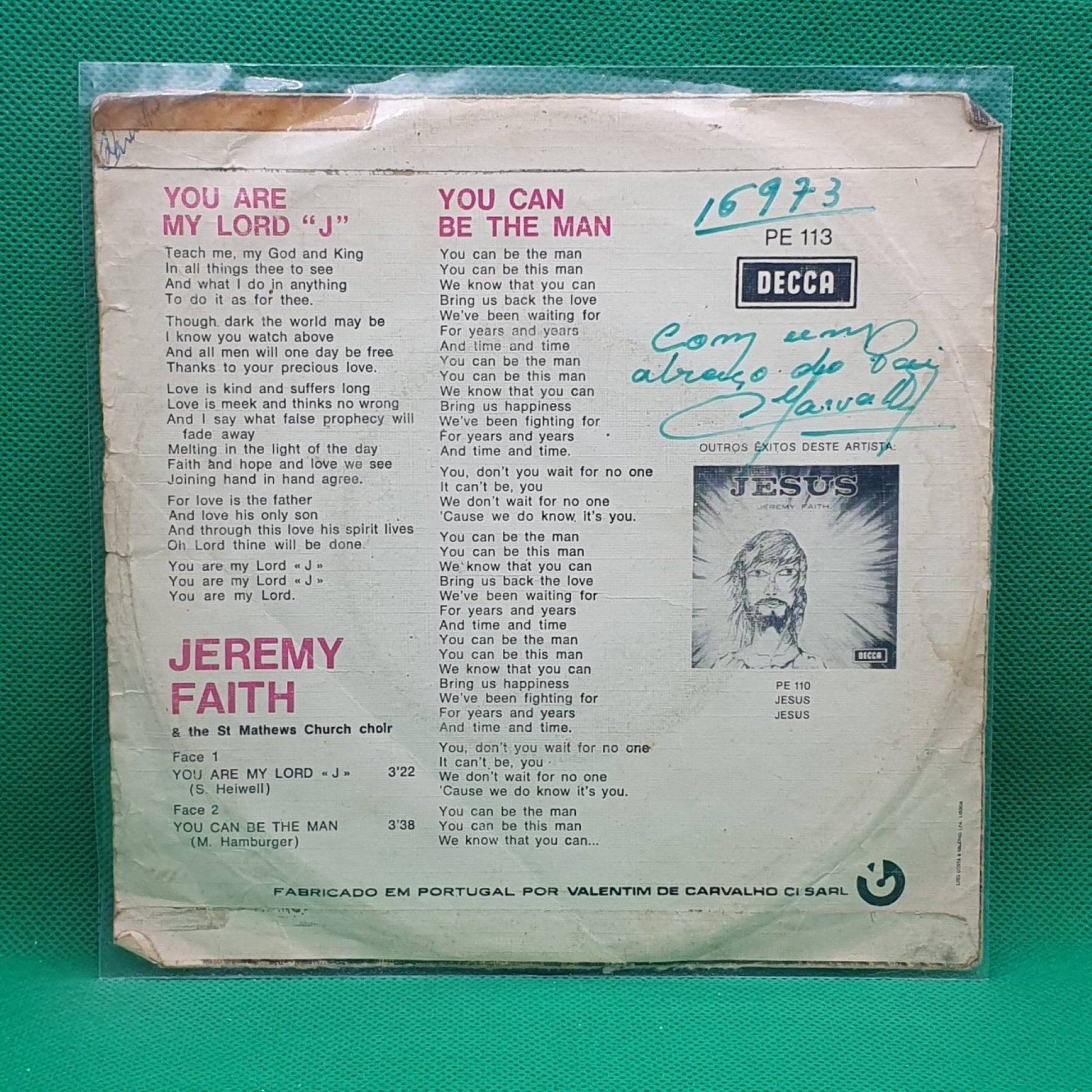 Jeremy Faith & The St Mathews Church Choir ‎– You Are My Lord / You Can Be The Man - Vinyl Store Online
